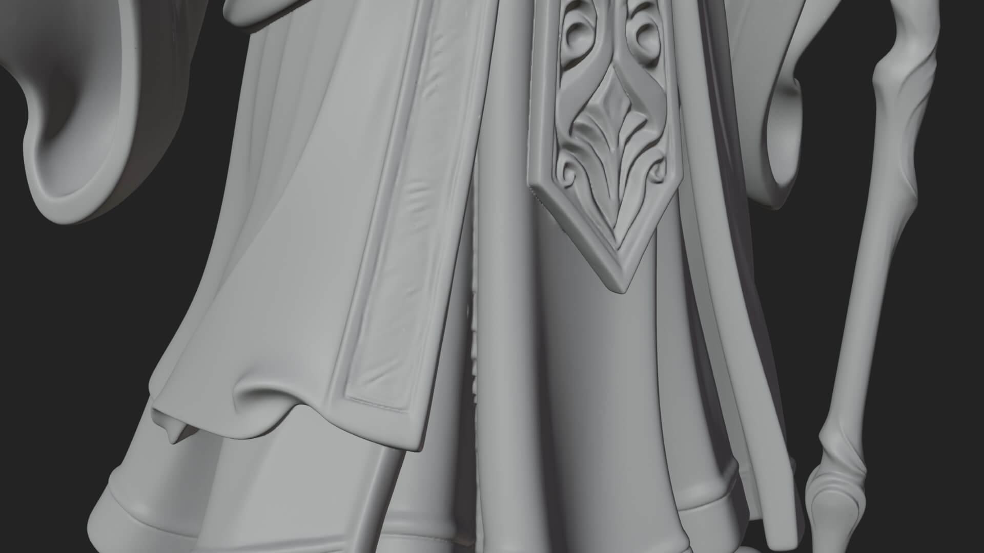 Hooded Wizard with Staff Statue Design 11 3D Print Model 3D Model