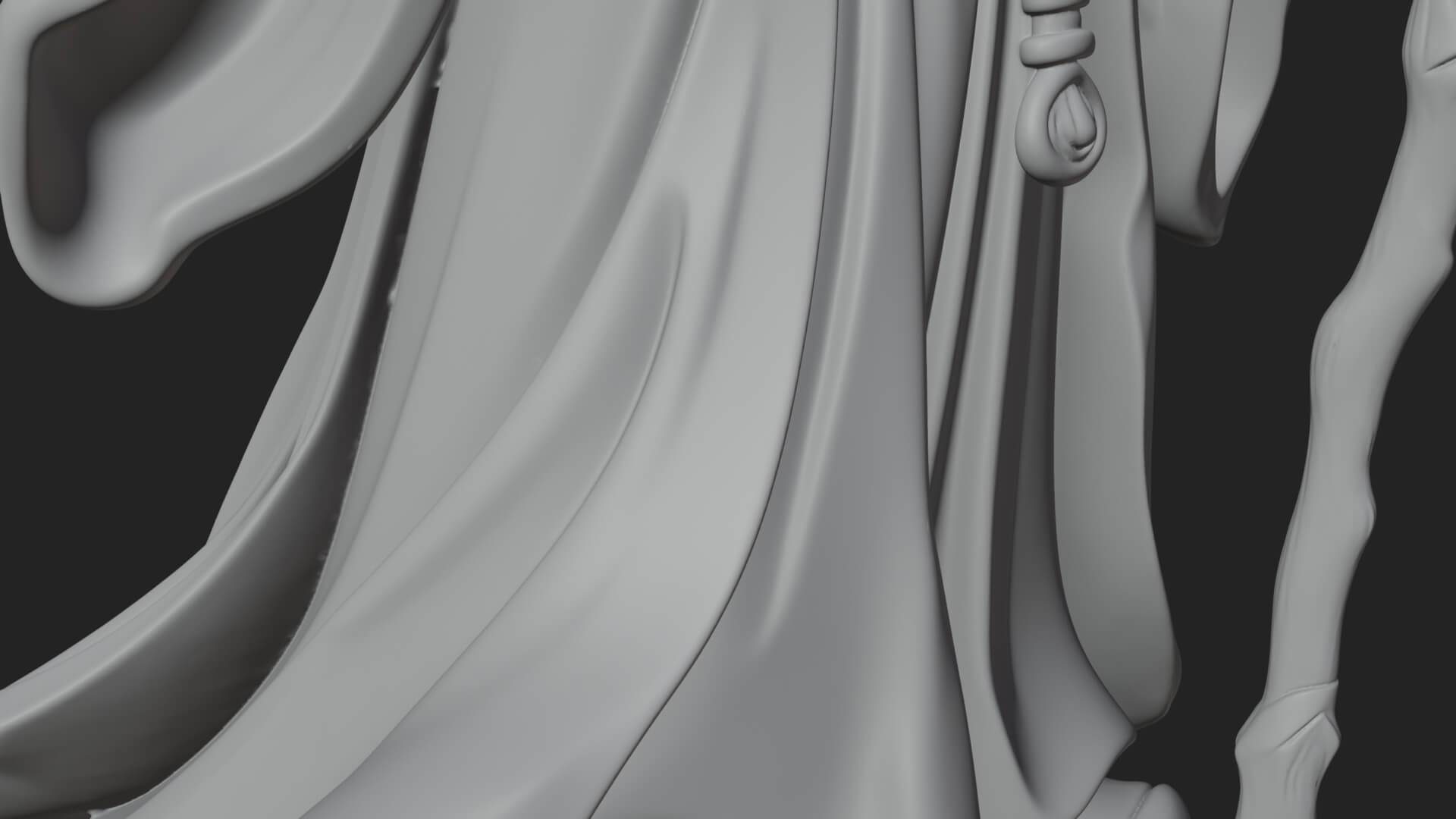Hooded Wizard with Staff Statue Design 12 3D Print Model 3D Model