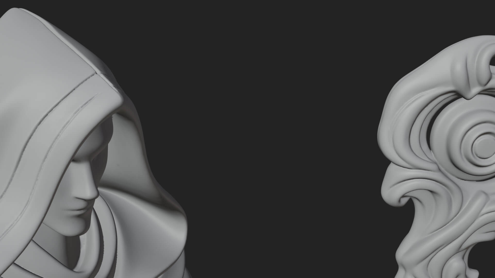 Hooded Wizard with Staff Statue Design 13 3D Print Model 3D Model