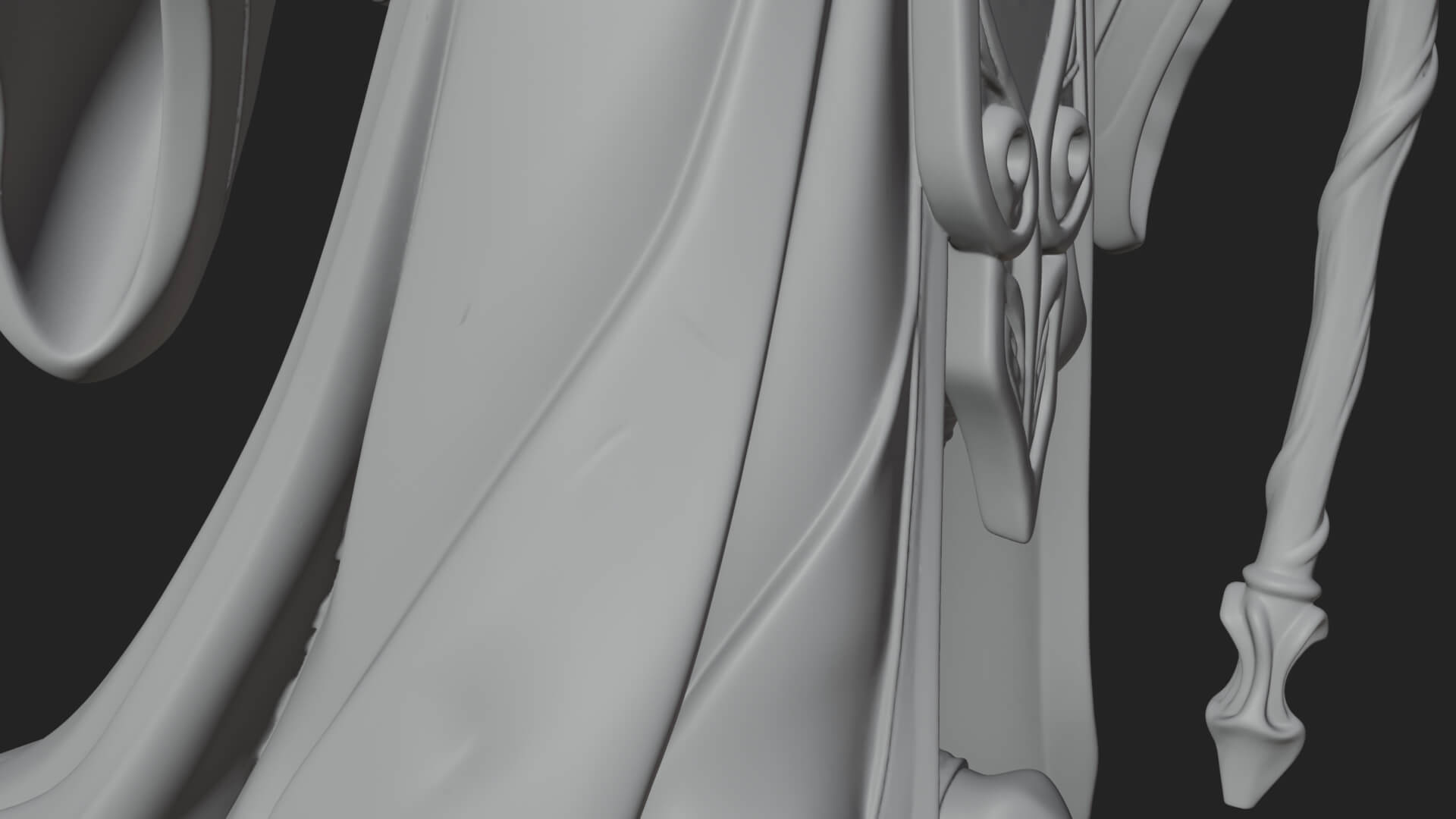 Hooded Wizard with Staff Statue Design 13 3D Print Model 3D Model