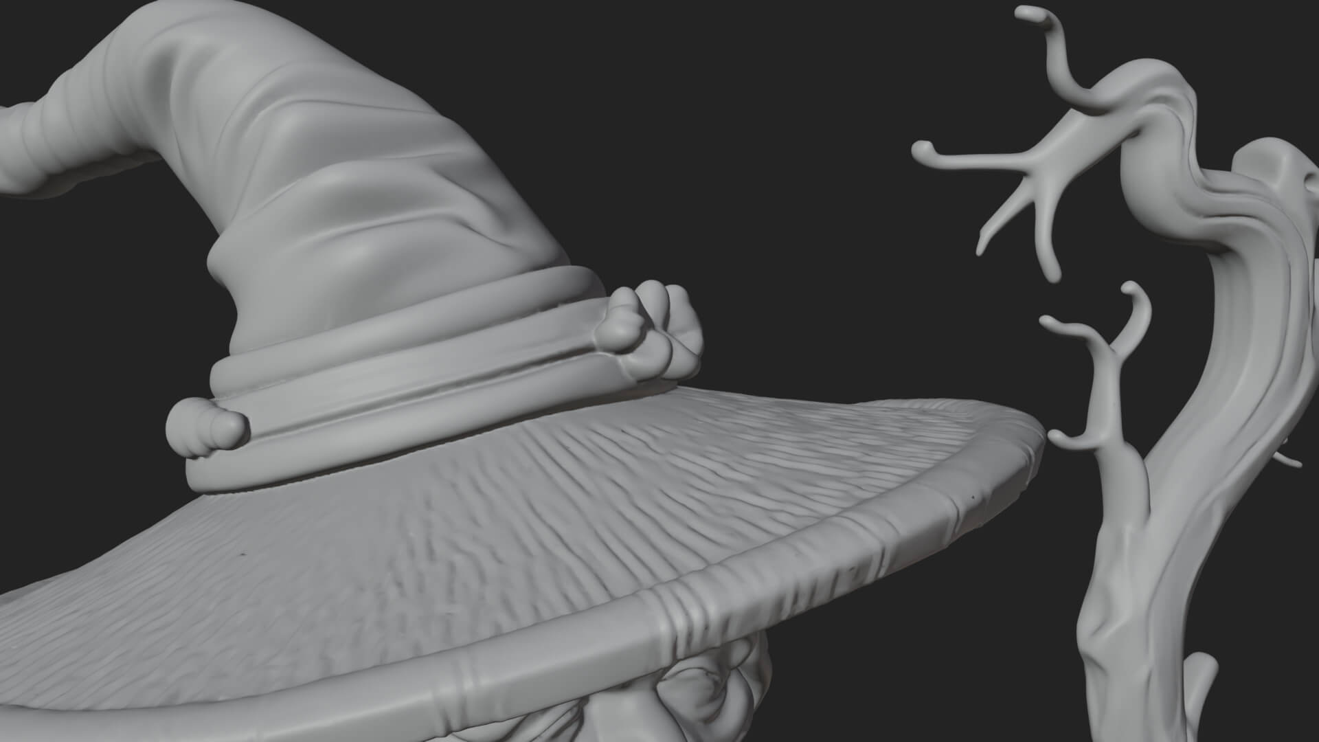 Hooded Wizard with Staff Statue Design 14 3D Print Model 3D Model