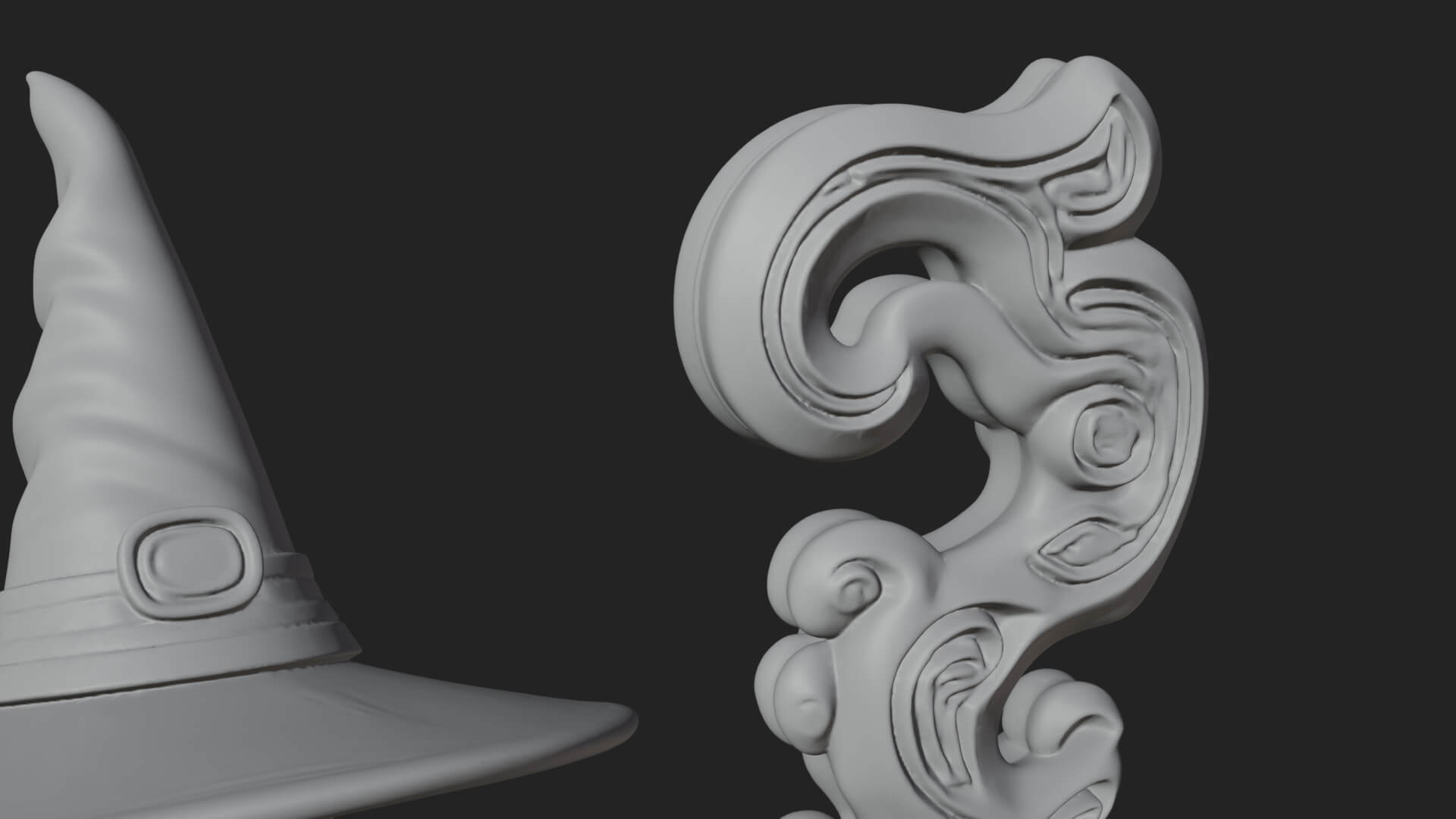 Hooded Wizard with Staff Statue Design 15 3D Print Model 3D Model