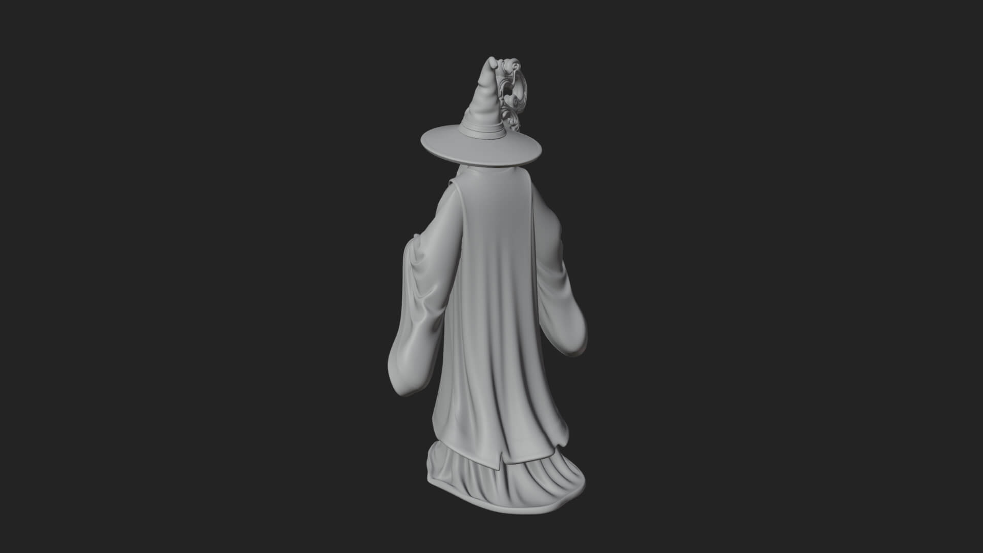 Hooded Wizard With Staff Statue Design 17 3D Print Model 3D Model