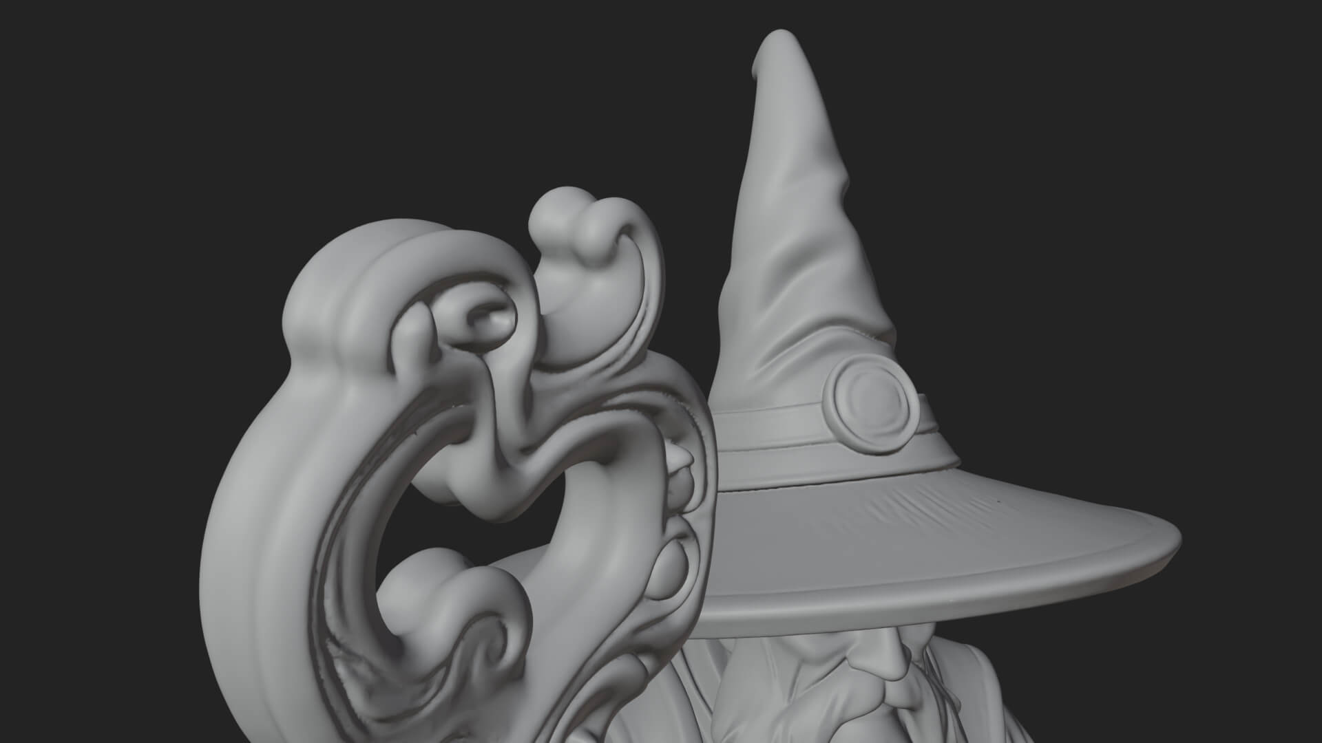Hooded Wizard With Staff Statue Design 17 3D Print Model 3D Model