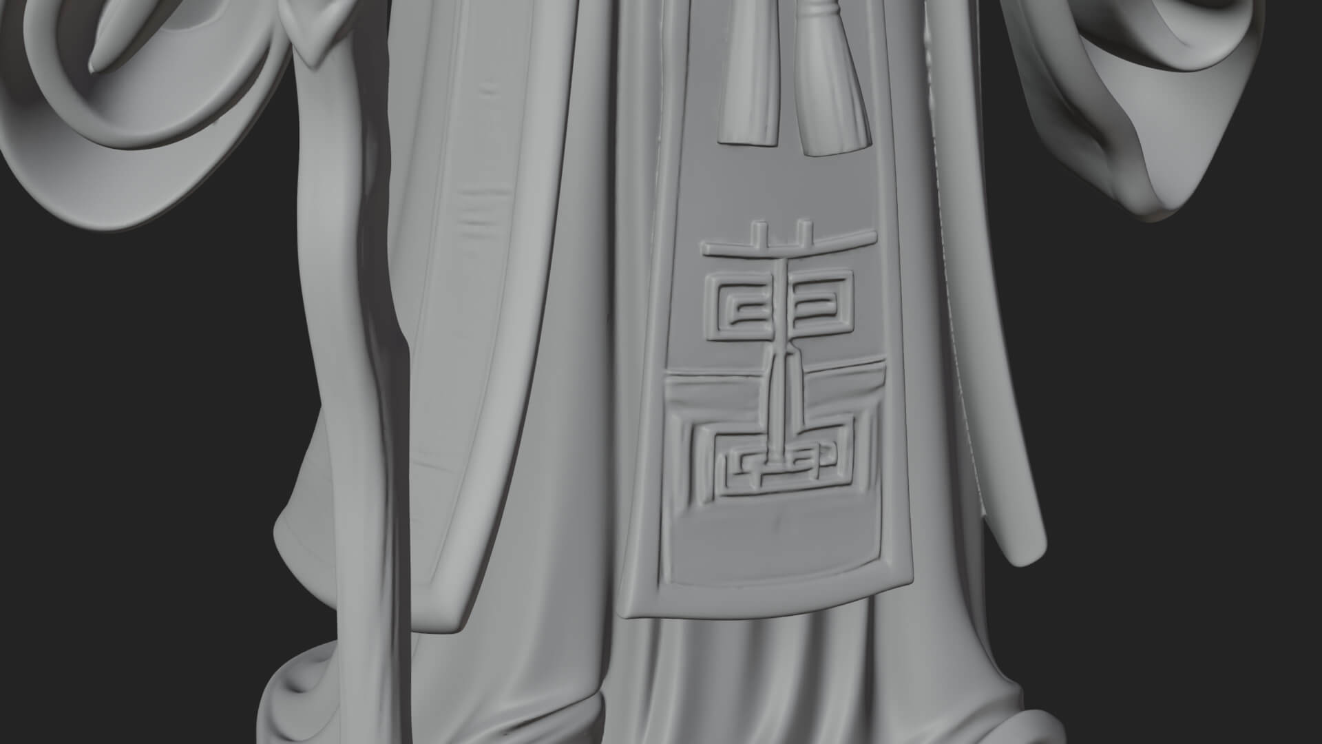 Hooded Wizard With Staff Statue Design 17 3D Print Model 3D Model