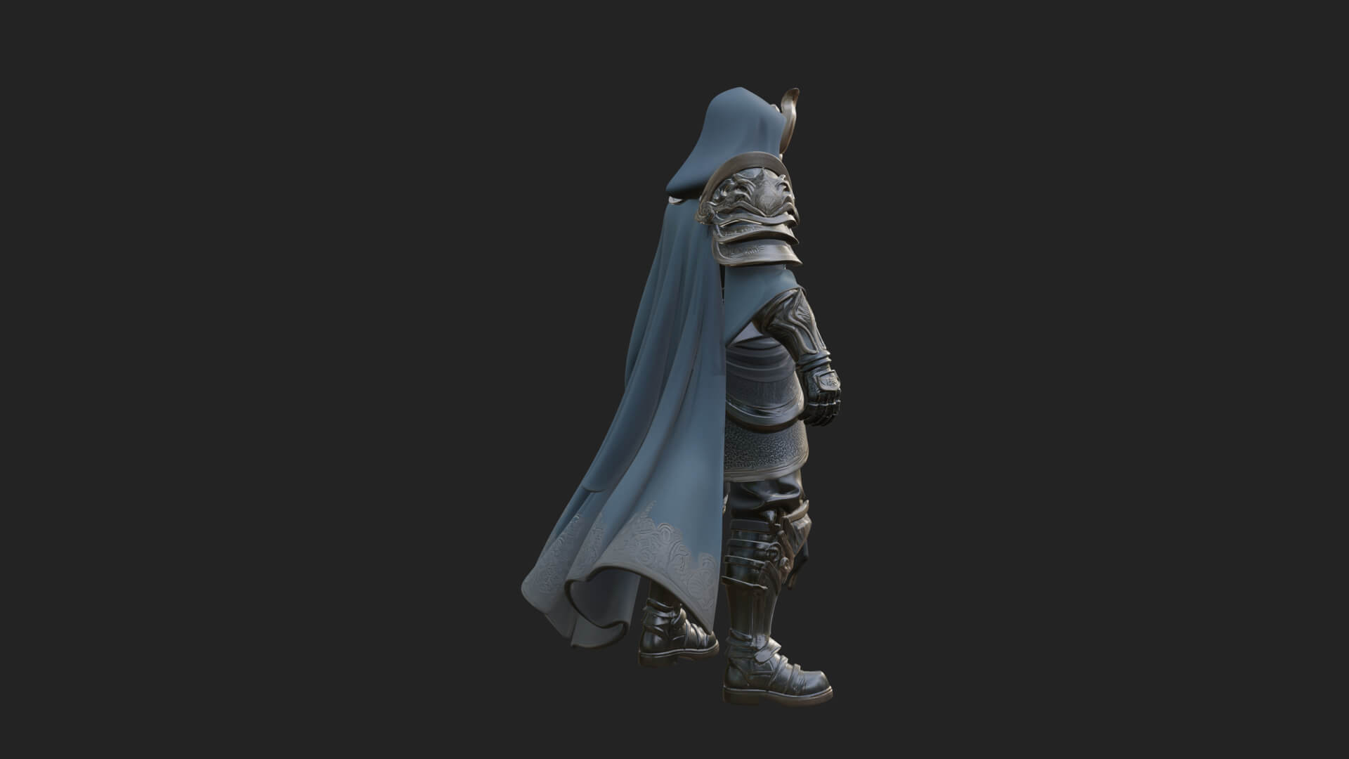 Hooded Wizard with Staff Statue Design 18 3D Print Model 3D Model