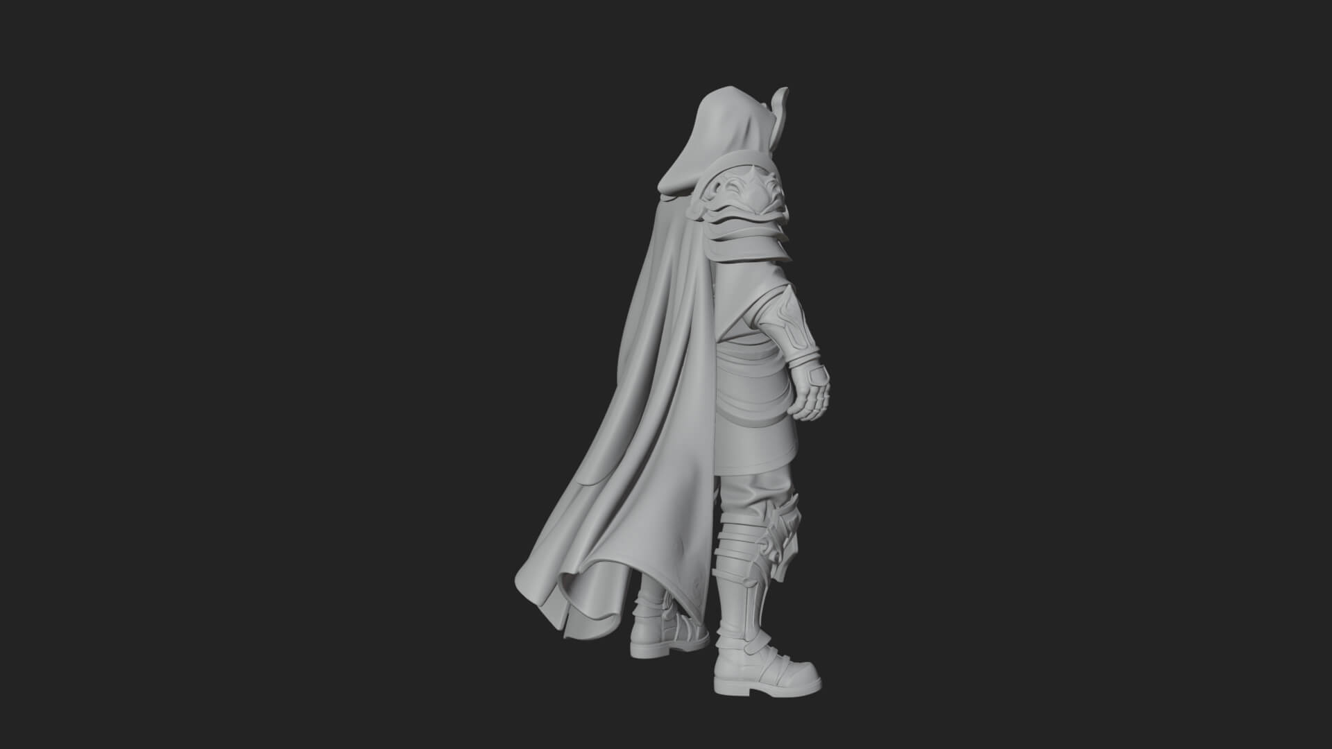 Hooded Wizard with Staff Statue Design 18 3D Print Model 3D Model