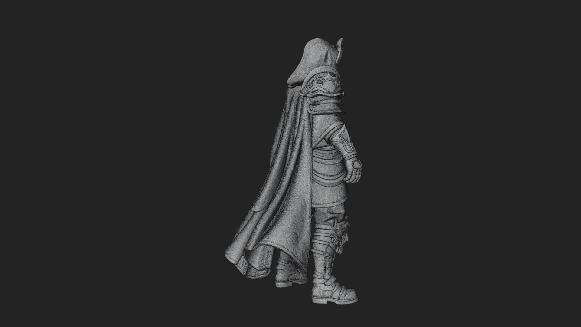 Hooded Wizard with Staff Statue Design 18 3D Print Model 3D Model