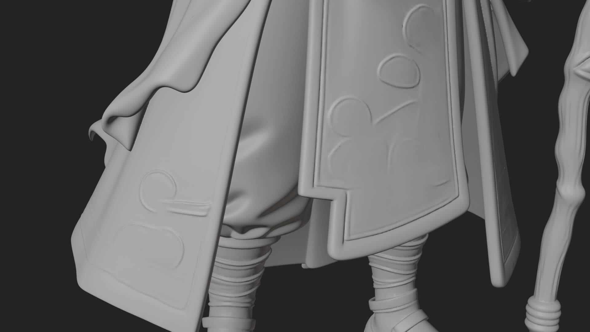 Hooded Wizard With Staff Statue Design 21 3D Print Model 3D Model