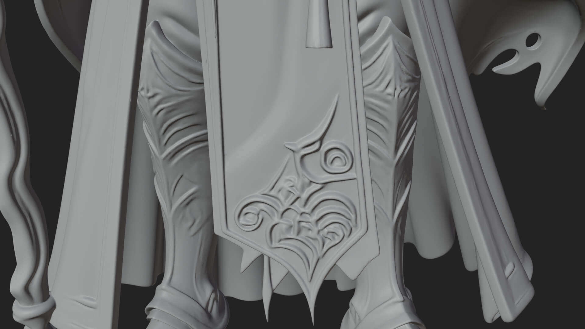 Hooded Wizard with Staff Statue Design 23 3D Print Model 3D Model