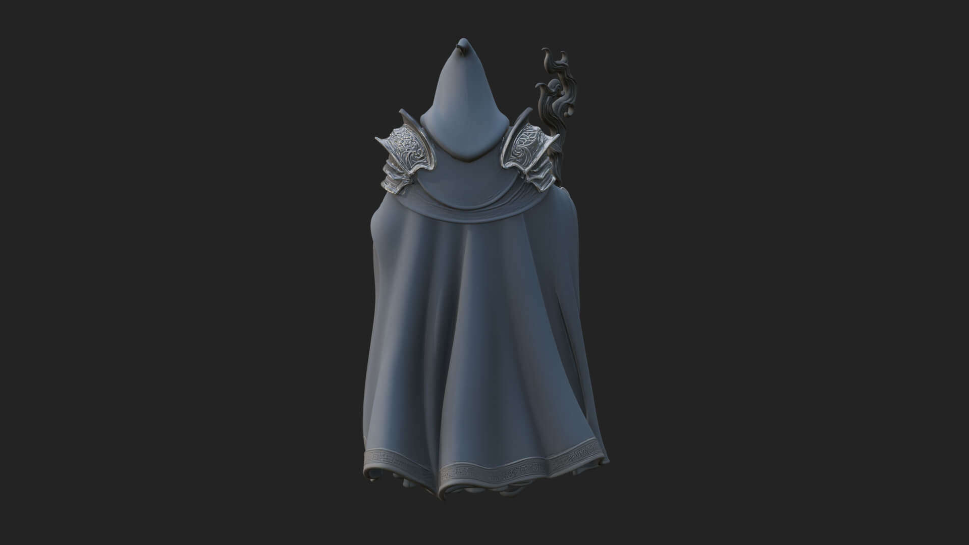 Hooded Wizard with Staff Statue Design 24 3D Print Model 3D Model