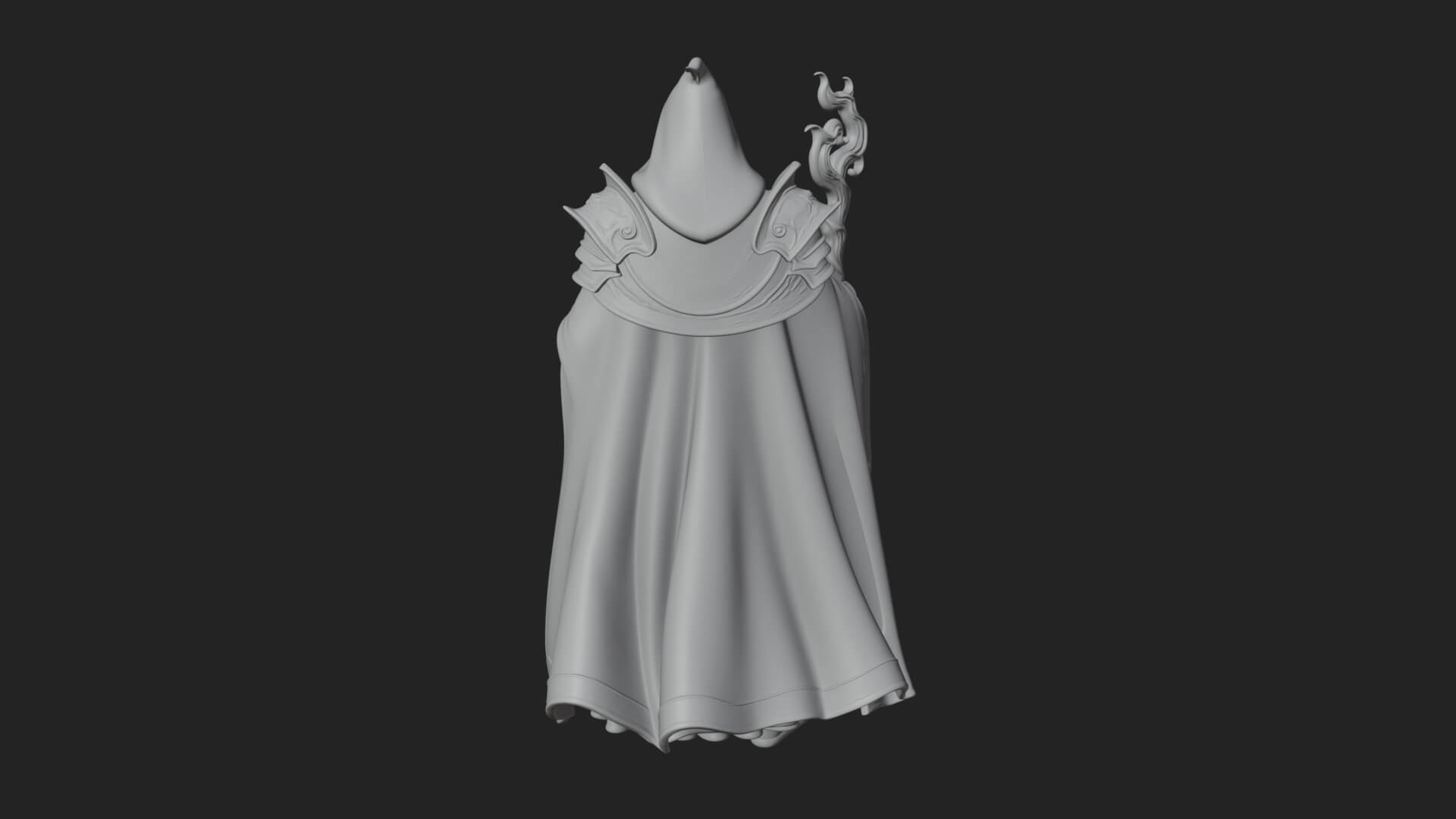 Hooded Wizard with Staff Statue Design 24 3D Print Model 3D Model