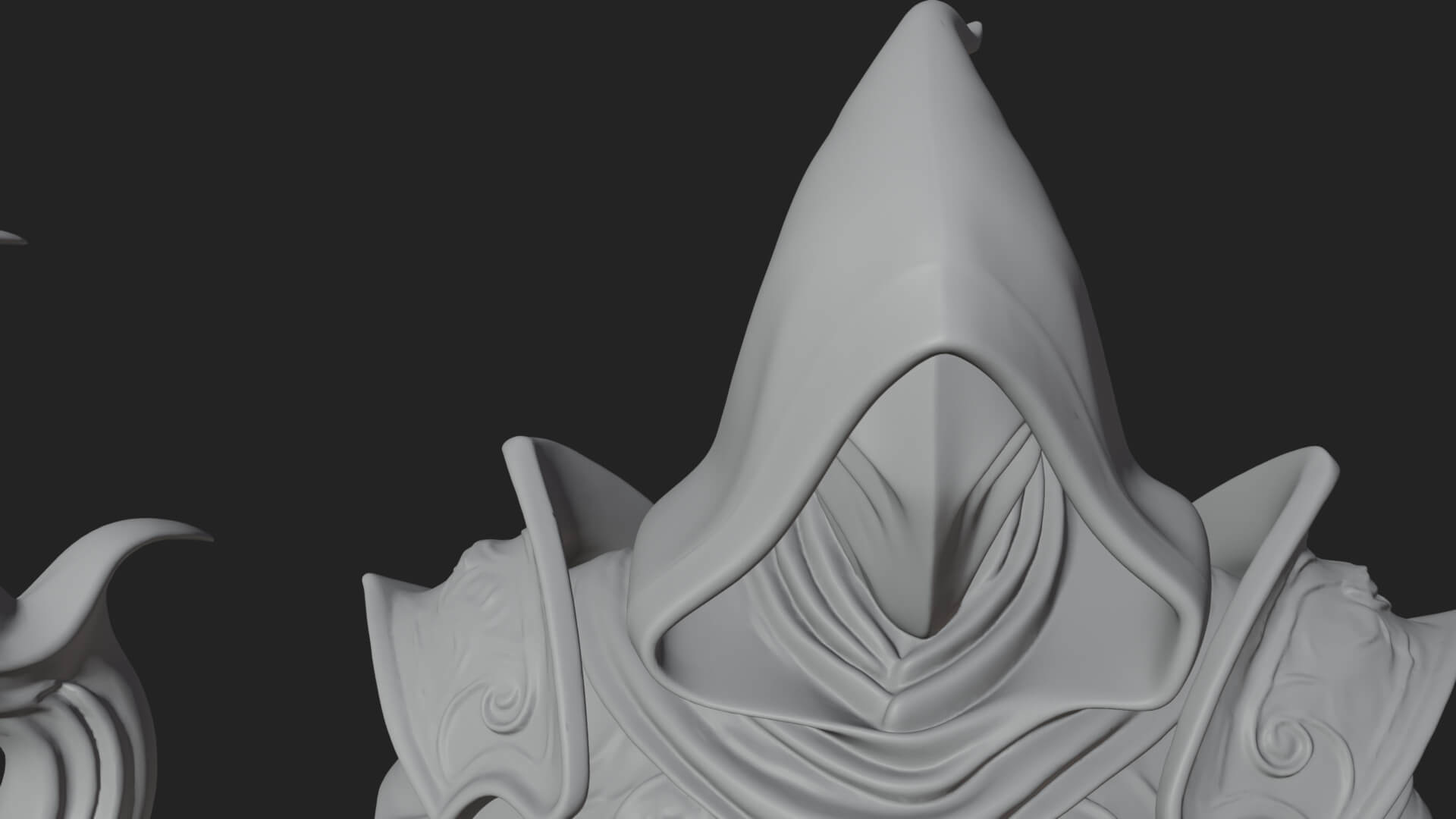 Hooded Wizard with Staff Statue Design 24 3D Print Model 3D Model