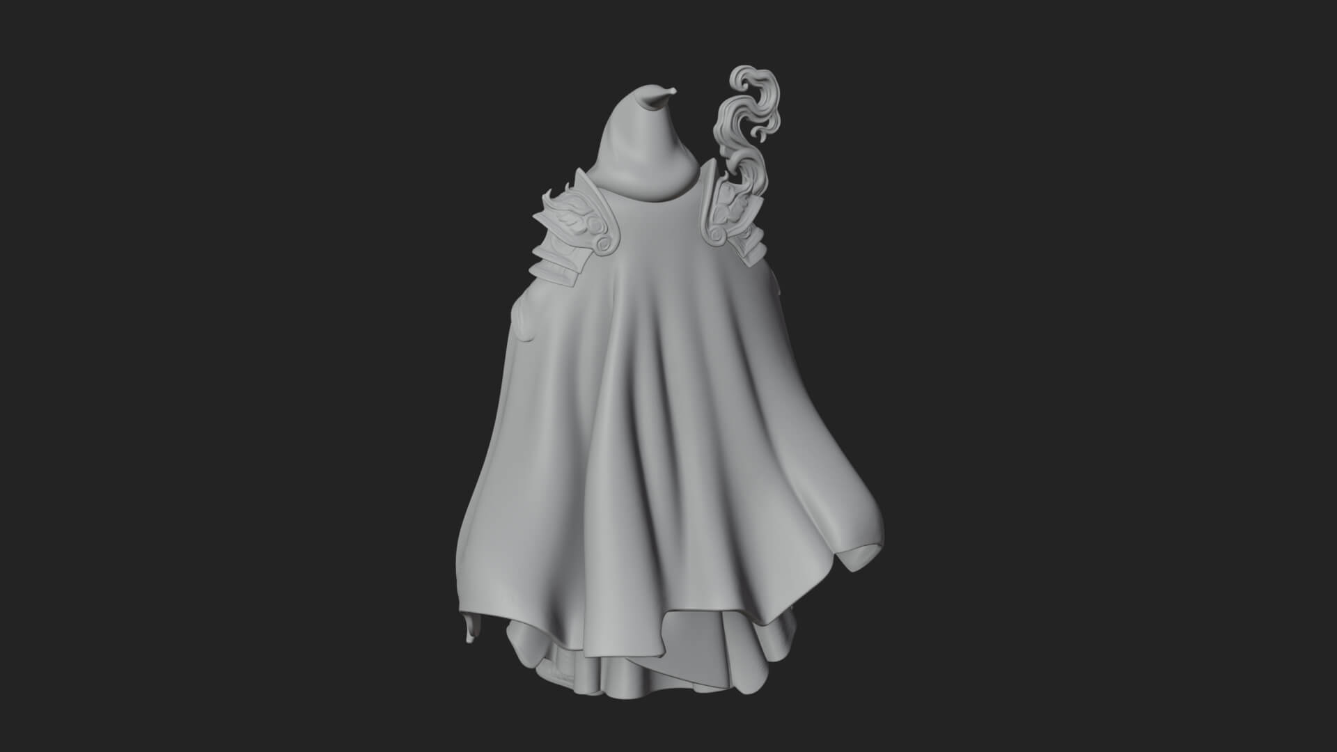 Hooded Wizard with Staff Statue Design 27 3D Print Model 3D Model