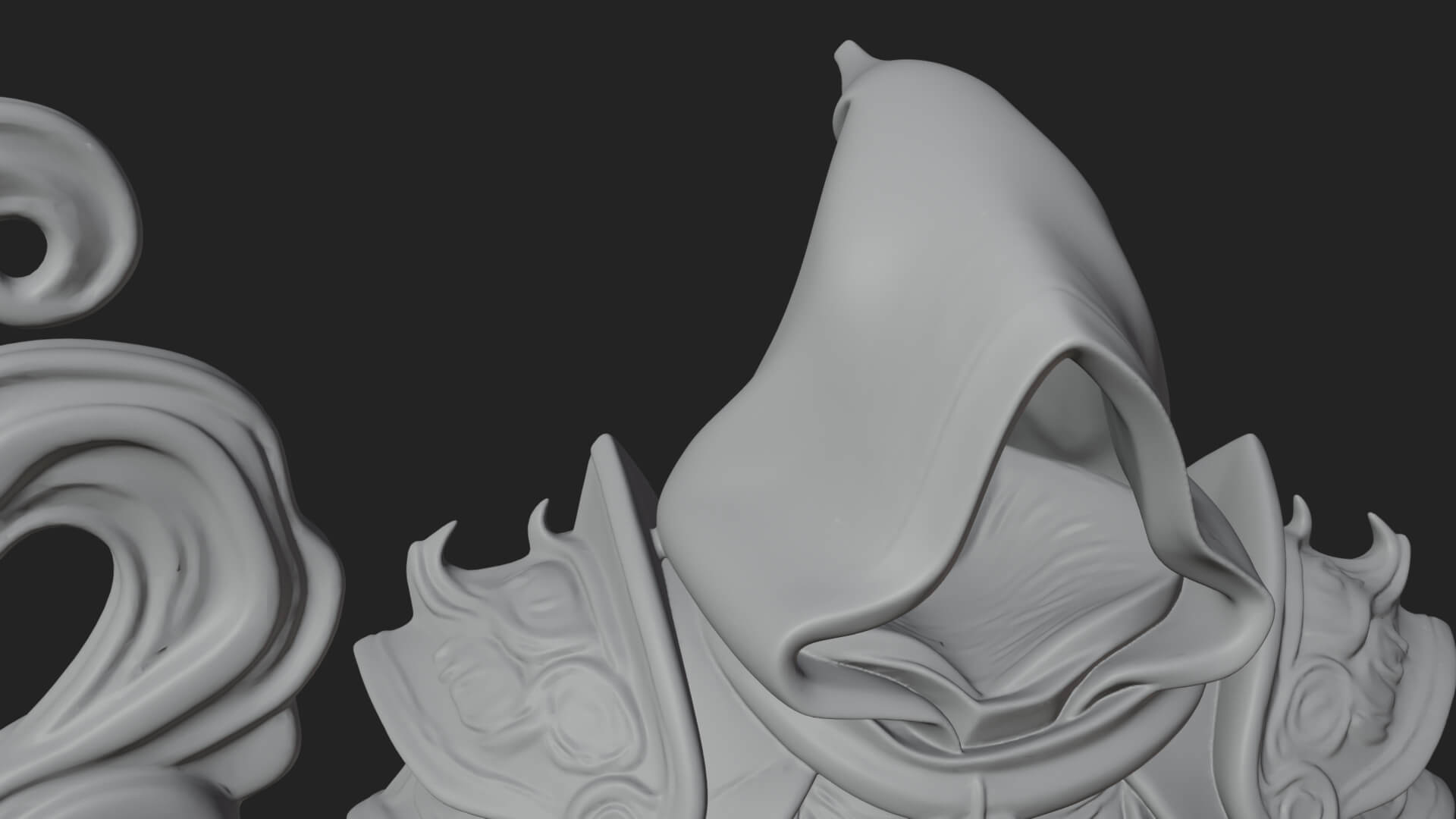 Hooded Wizard with Staff Statue Design 27 3D Print Model 3D Model