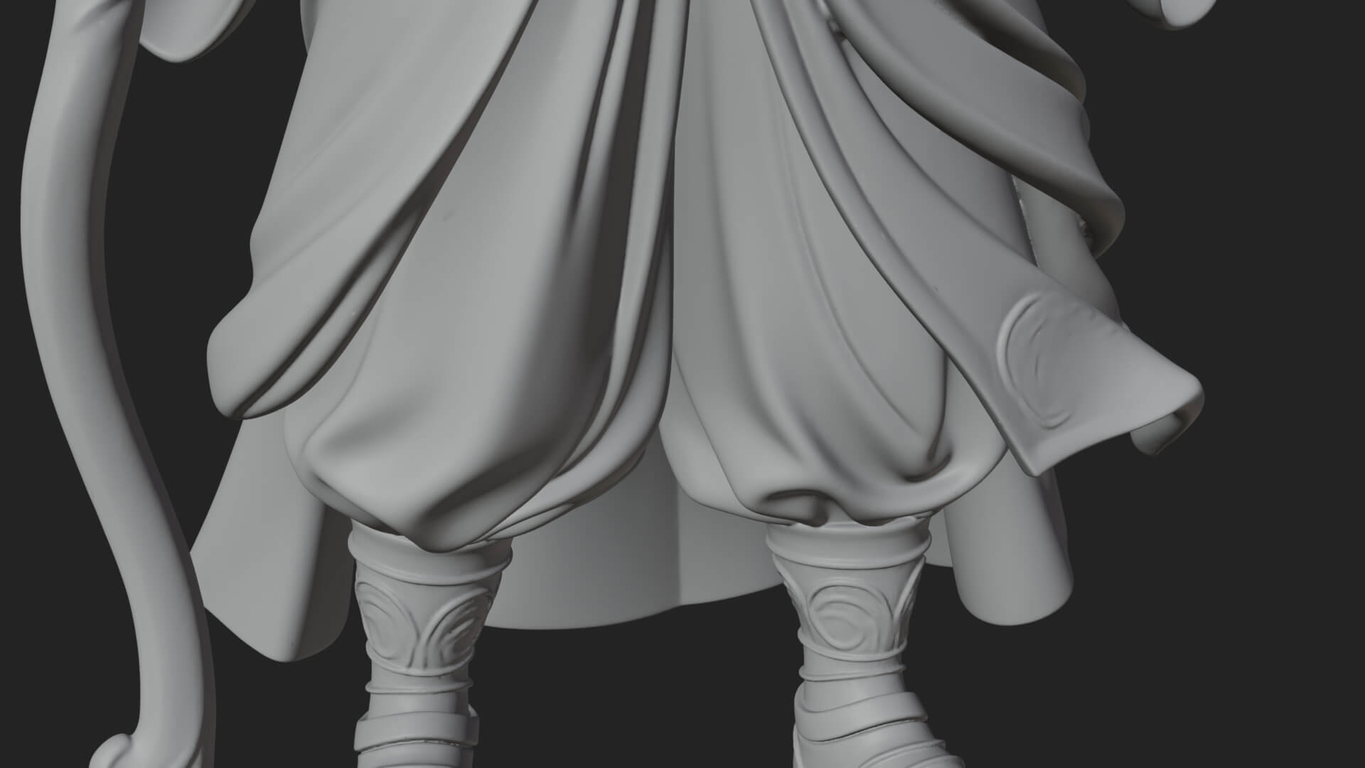 Hooded Wizard with Staff Statue Design 28 3D Print Model 3D Model
