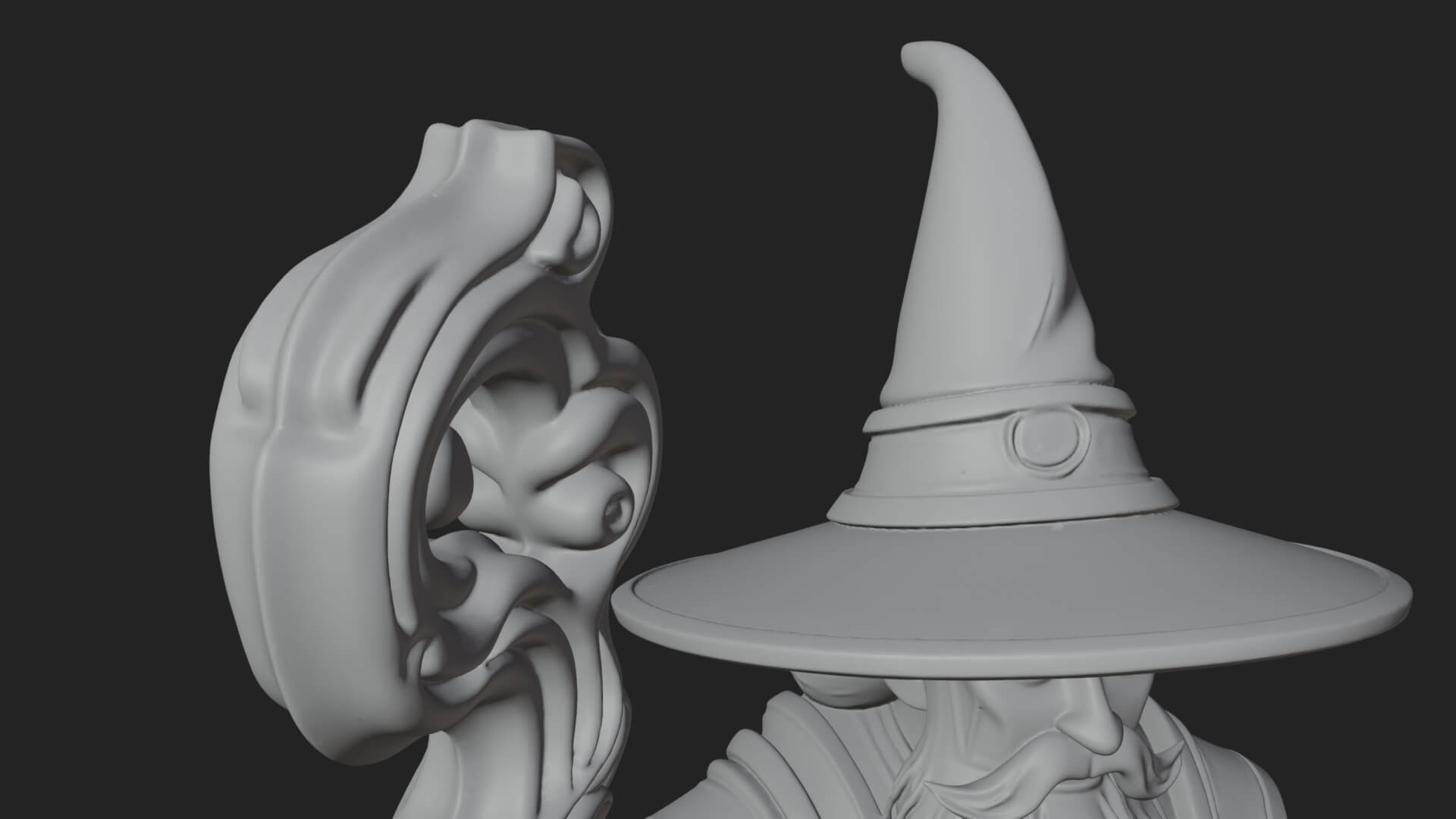 Hooded Wizard With Staff Statue Design 30 3D Print Model 3D Model