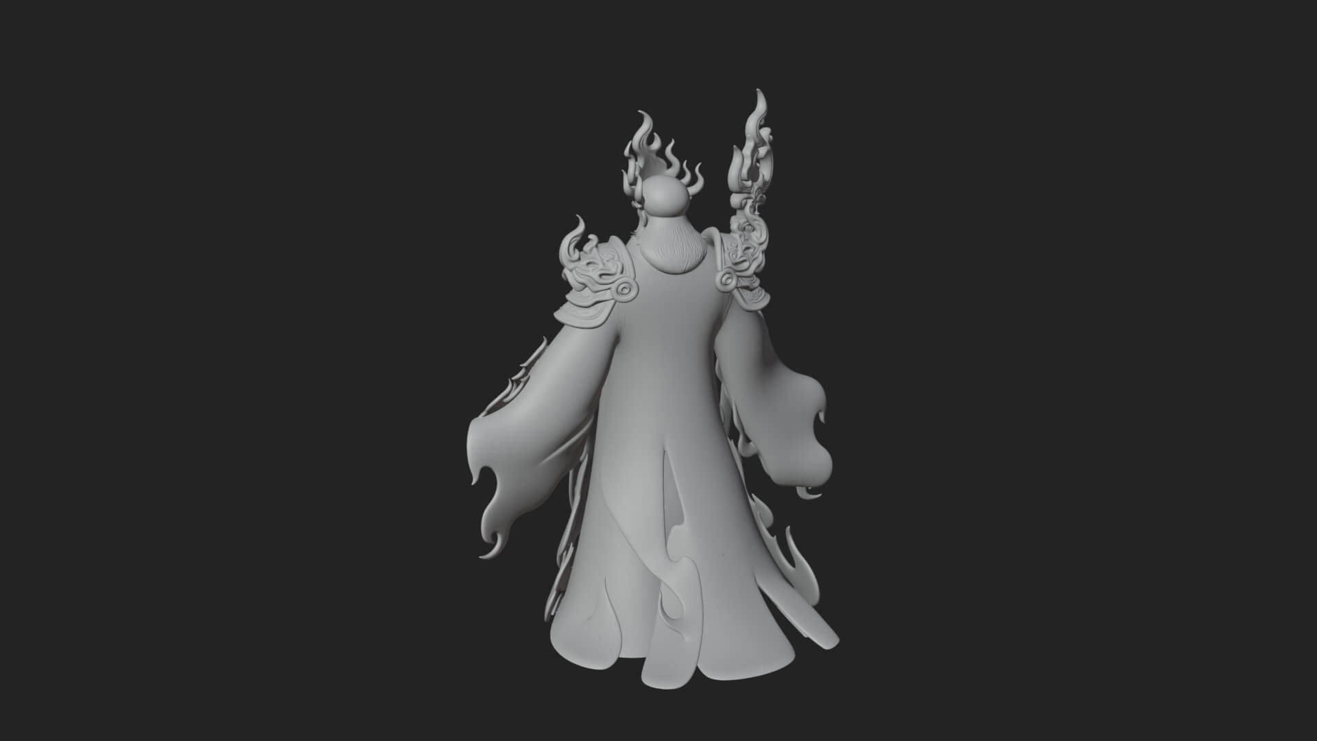 Hooded Wizard with Staff Statue Design 32 3D Print Model 3D Model