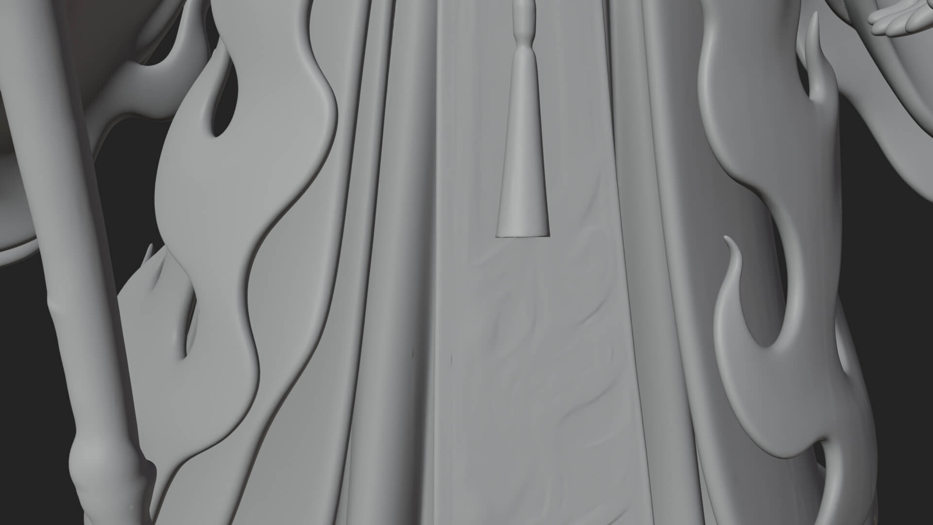 Hooded Wizard with Staff Statue Design 32 3D Print Model 3D Model