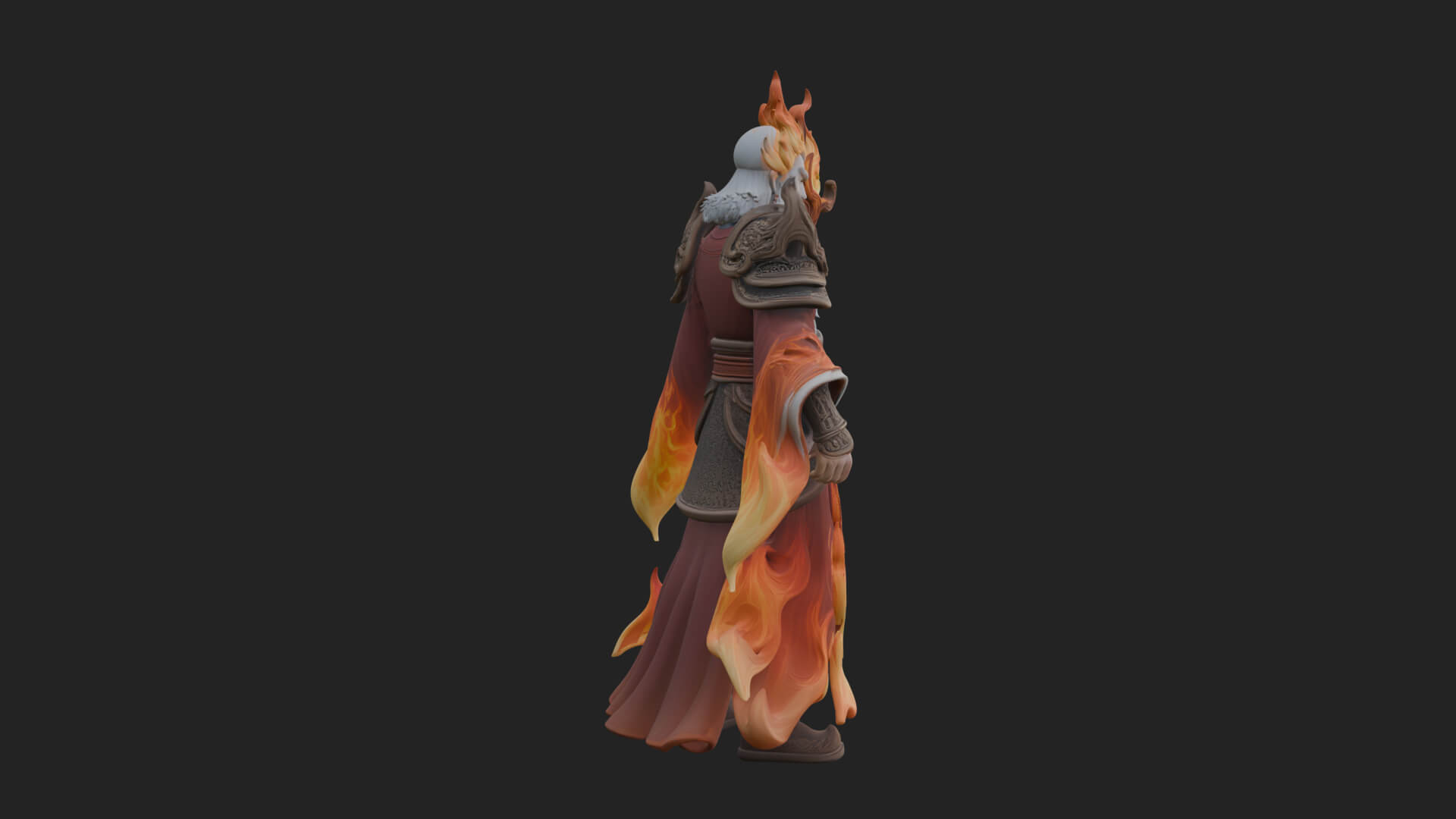 Hooded Wizard with Staff Statue Design 33 3D Print Model 3D Model