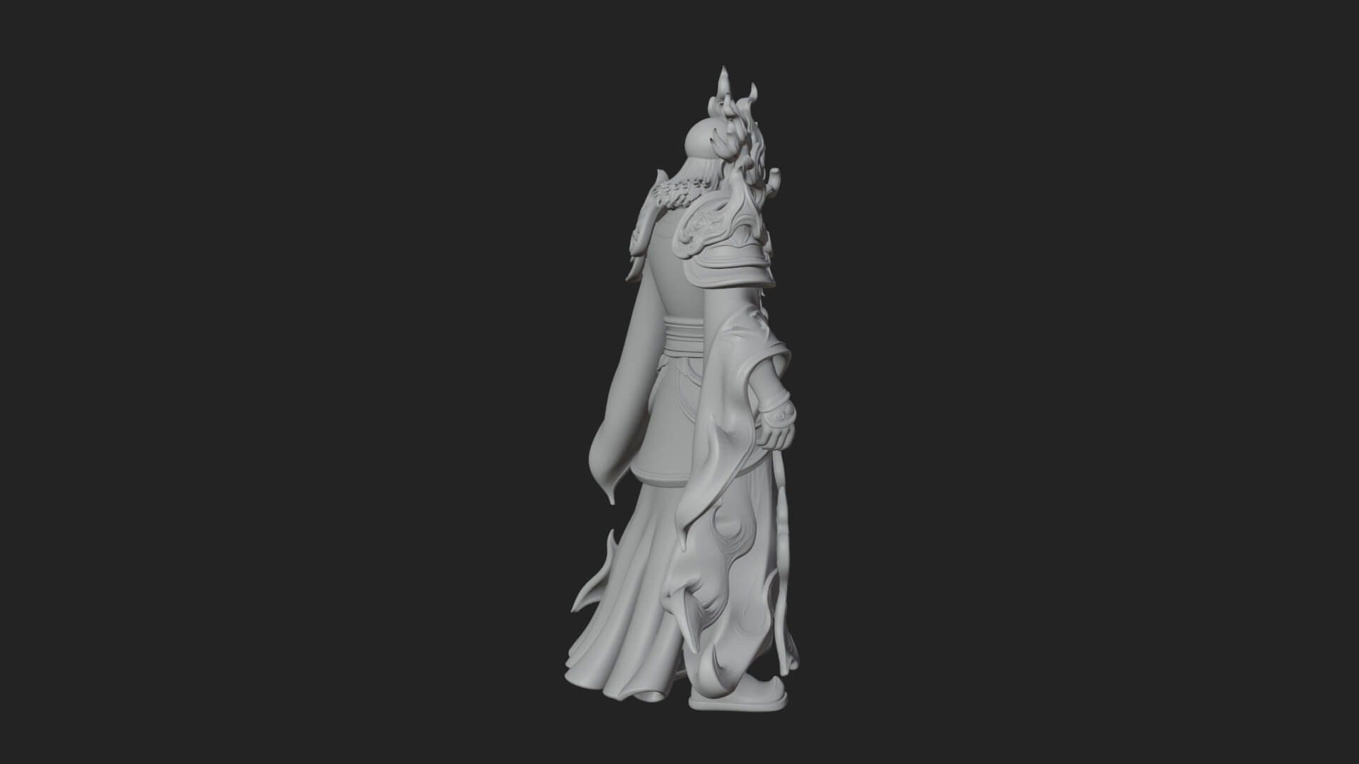 Hooded Wizard with Staff Statue Design 33 3D Print Model 3D Model
