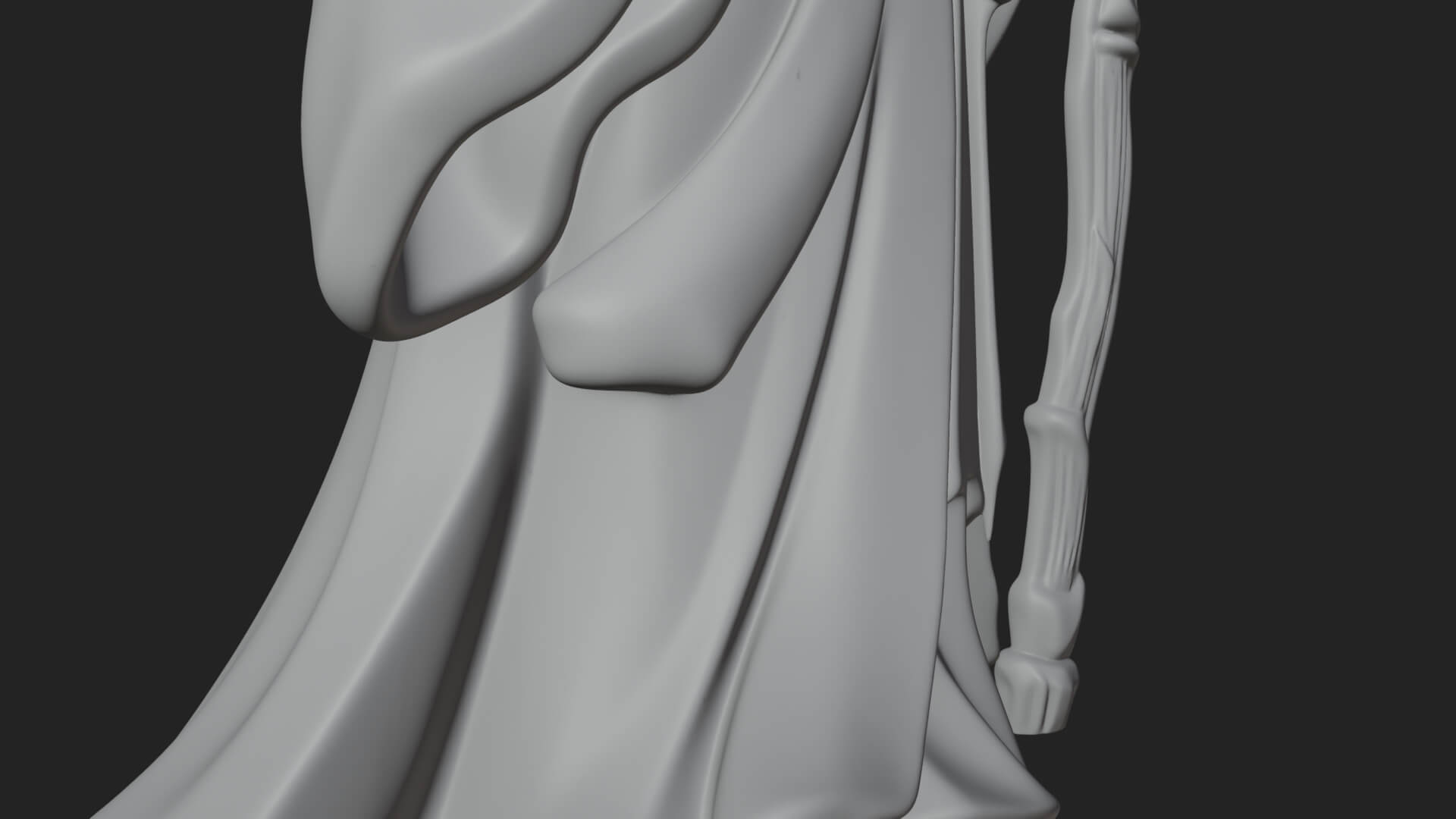 Hooded Wizard with Staff Statue Design 9 3D Print Model 3D Model