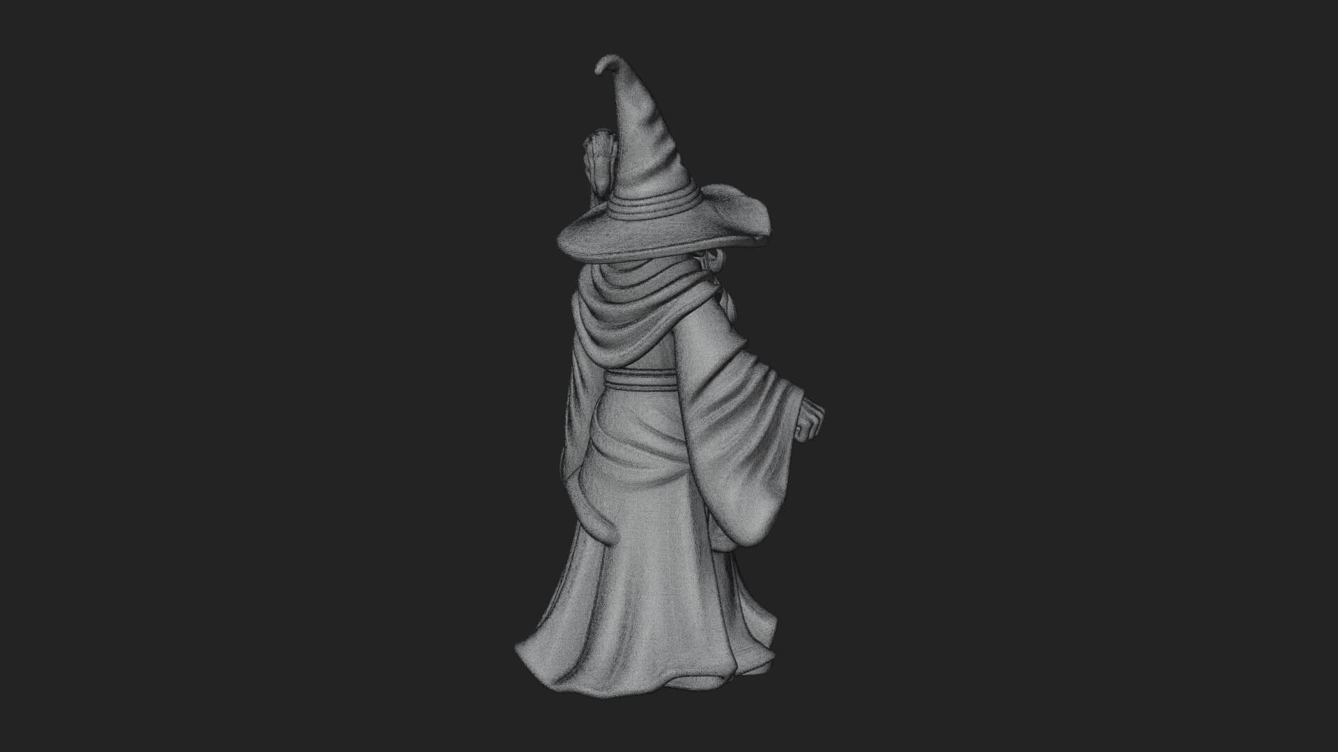 Hooded Wizard with Staff Statue Design 9 3D Print Model 3D Model