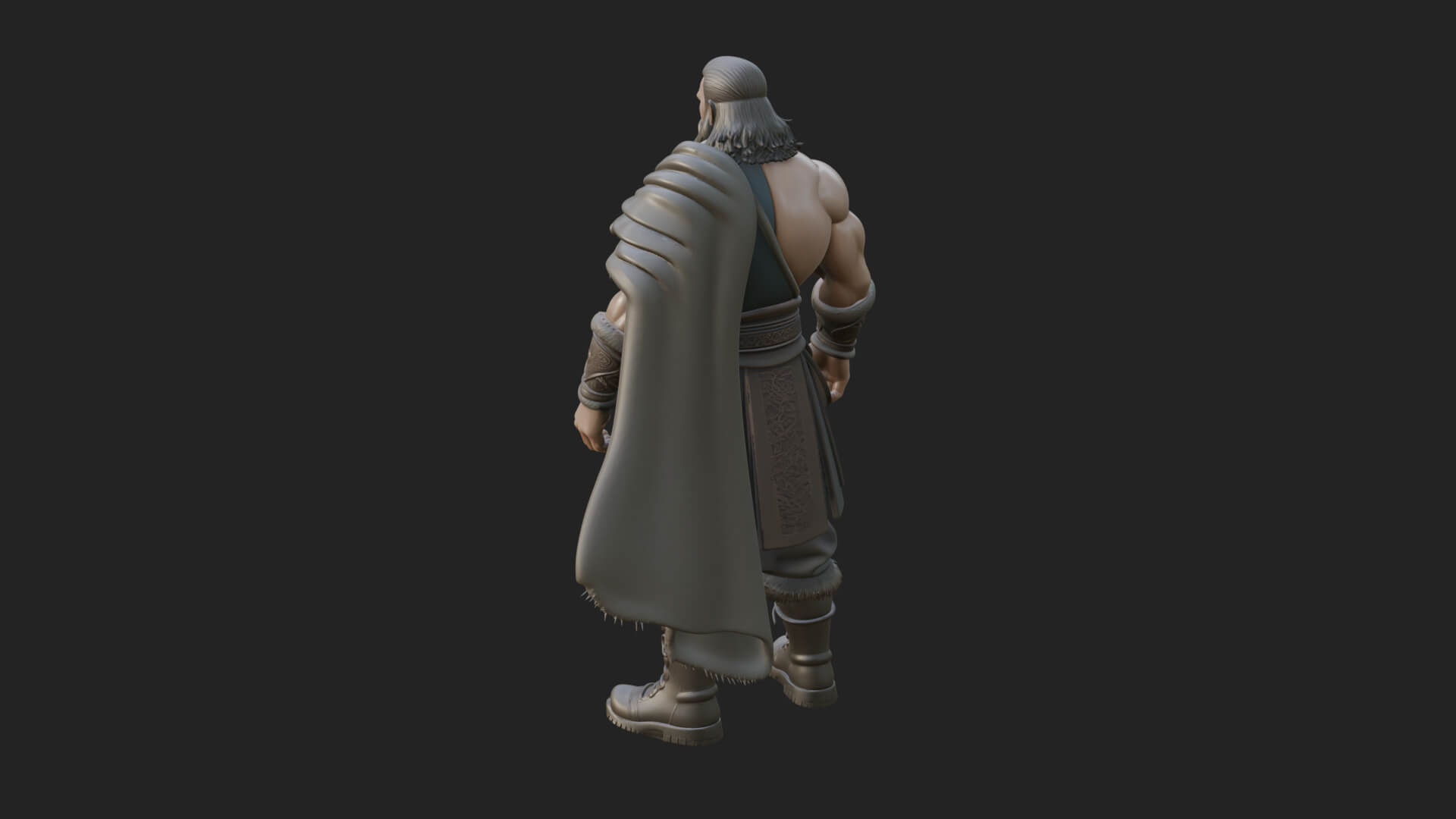 Horned Barbarian Chieftain Statue Design 4 3D Print Model 3D Model