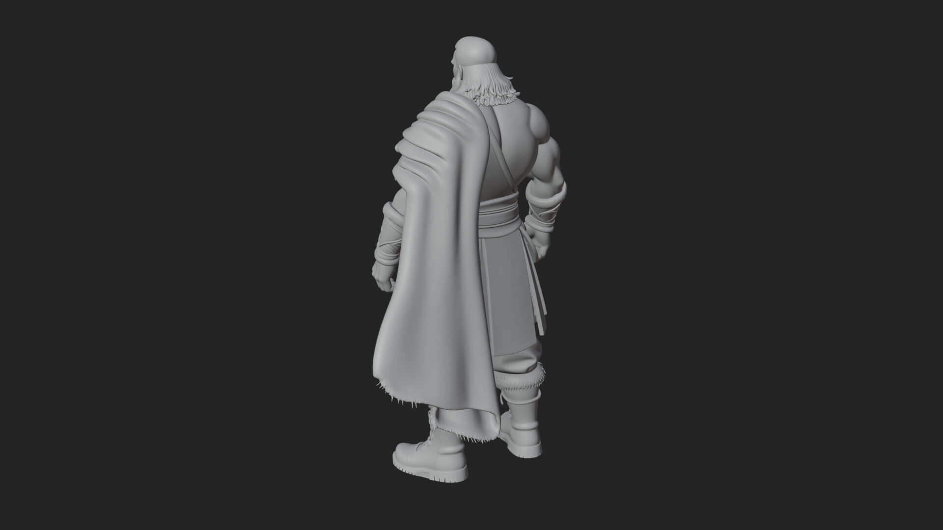 Horned Barbarian Chieftain Statue Design 4 3D Print Model 3D Model