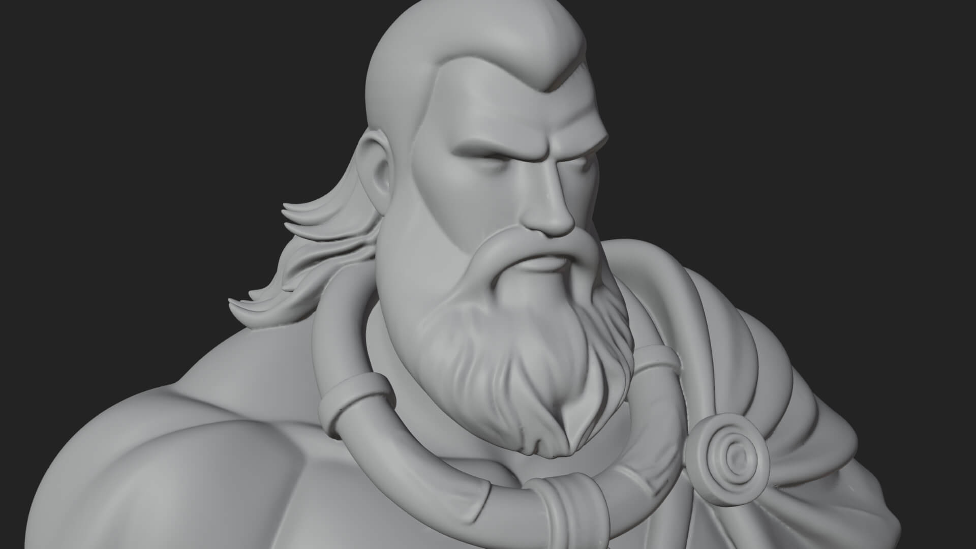 Horned Barbarian Chieftain Statue Design 4 3D Print Model 3D Model