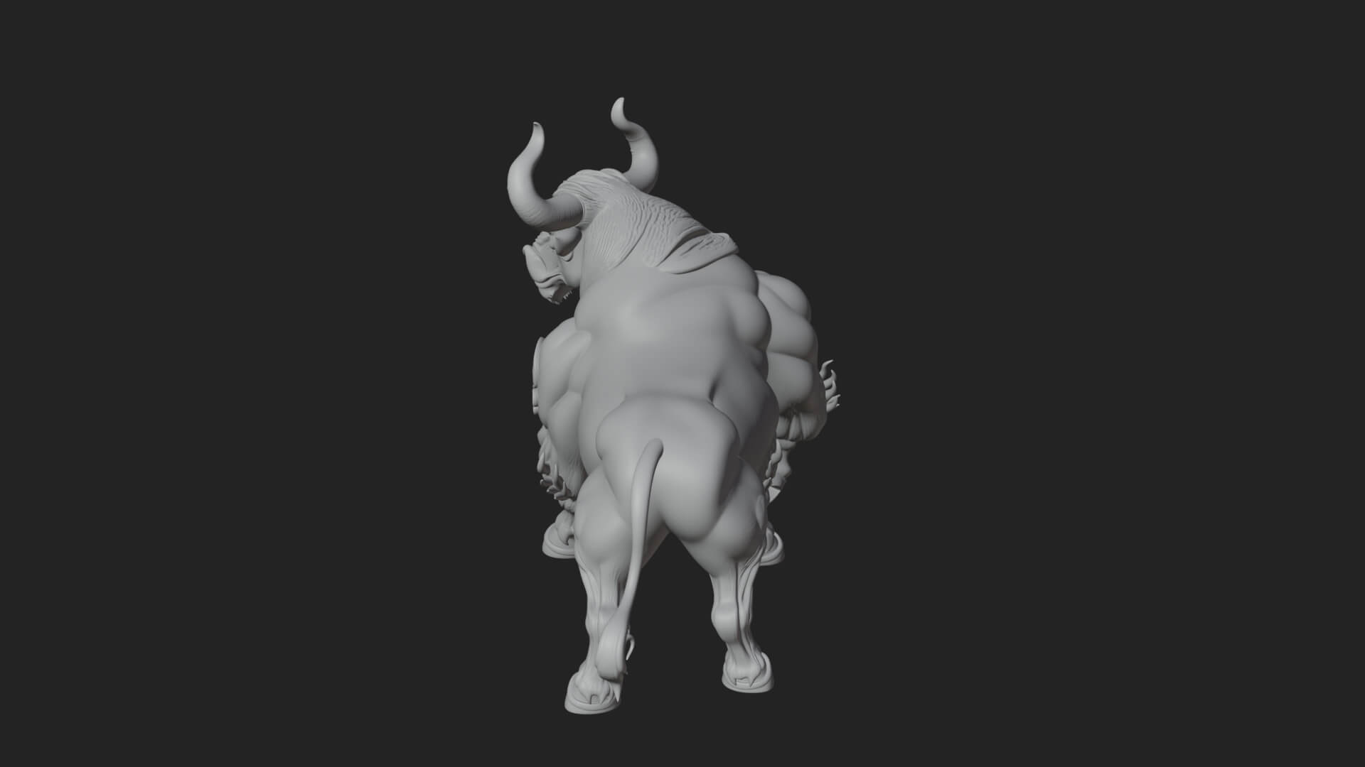 Horned Bull Animal Statue Design 1 3D Print Model 3D Model