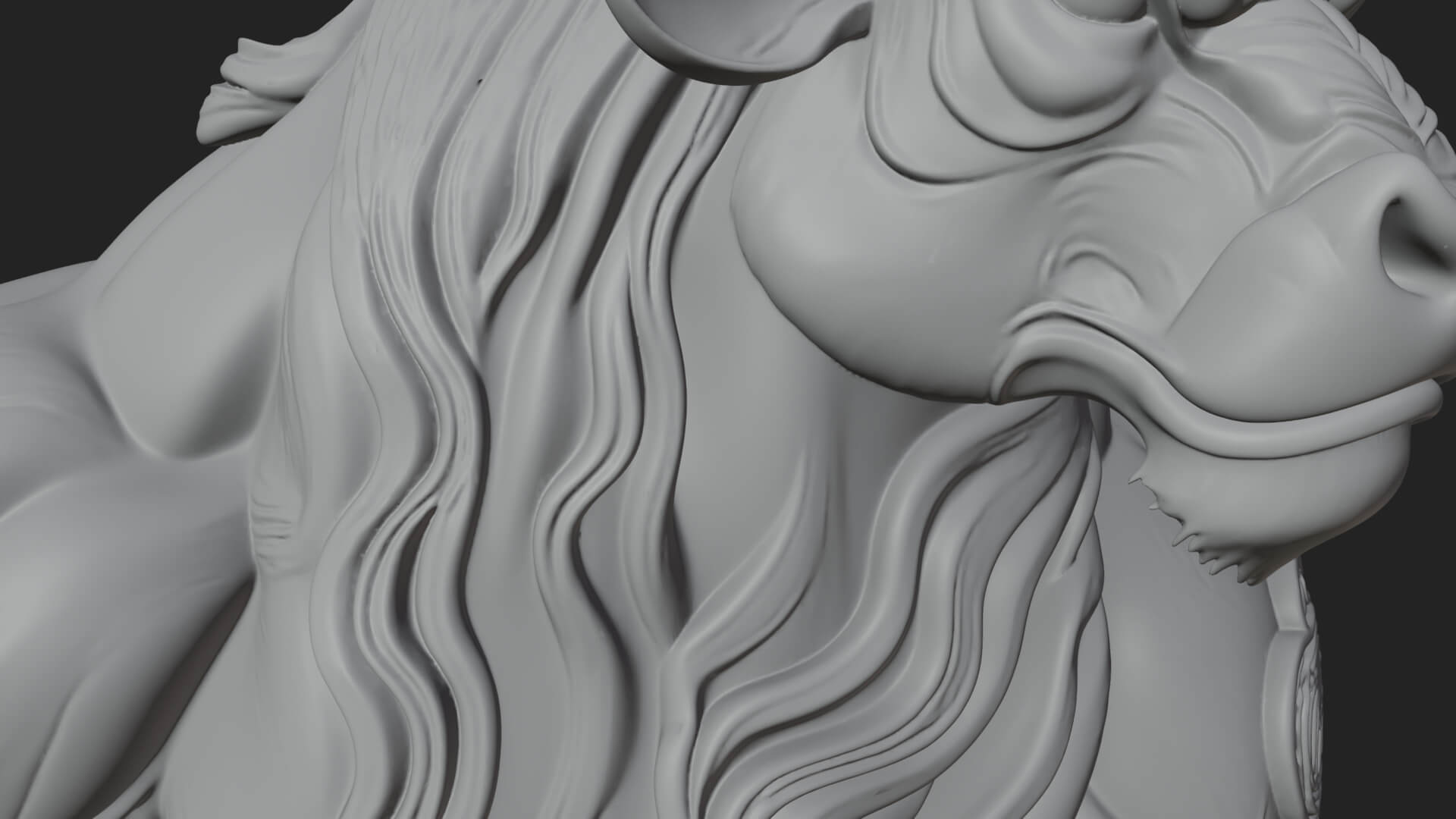 Horned Bull Animal Statue Design 1 3D Print Model 3D Model