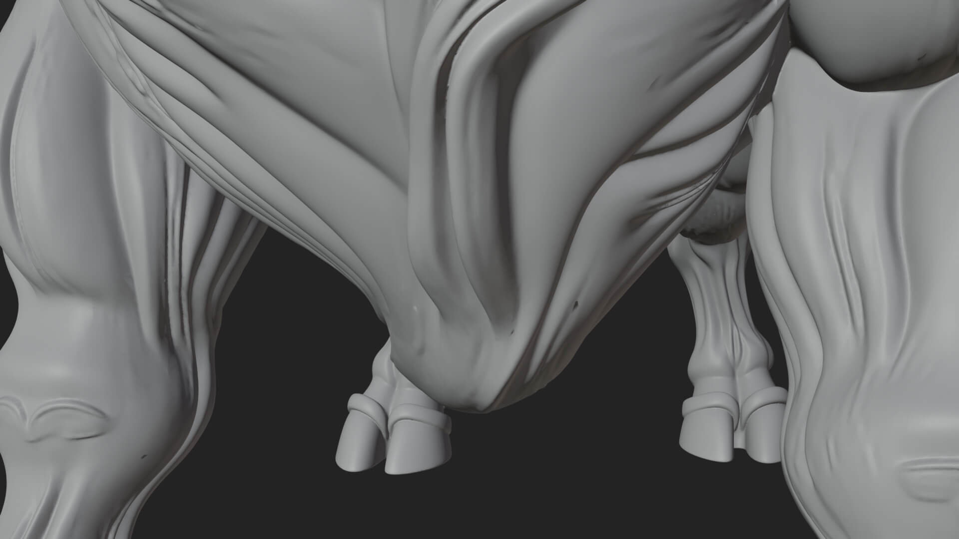 Horned Bull Animal Statue Design 1 3D Print Model 3D Model