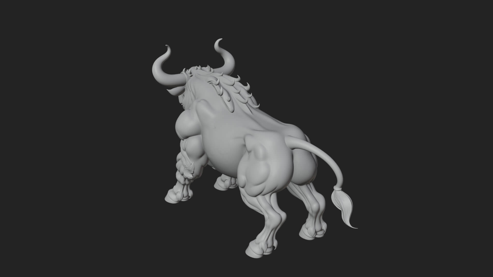 Horned Bull Animal Statue Design 2 3D Print Model 3D Model