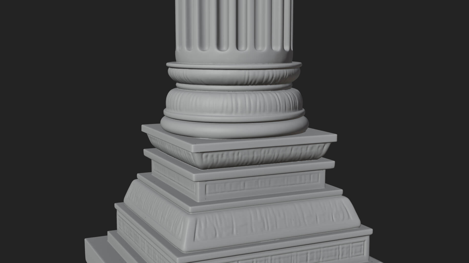 Horned Capital Stone Column Design 1 3D Print Model 3D Model