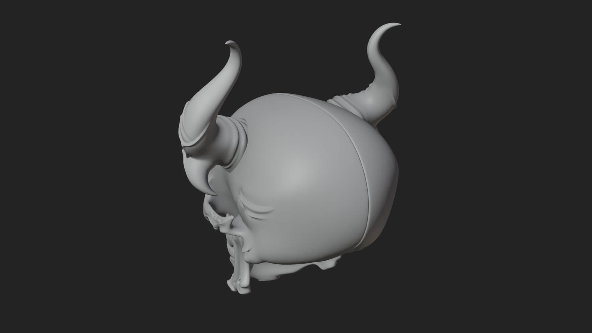 Horned Carved Skull Statue Design 3 3D Print Model 3D Model