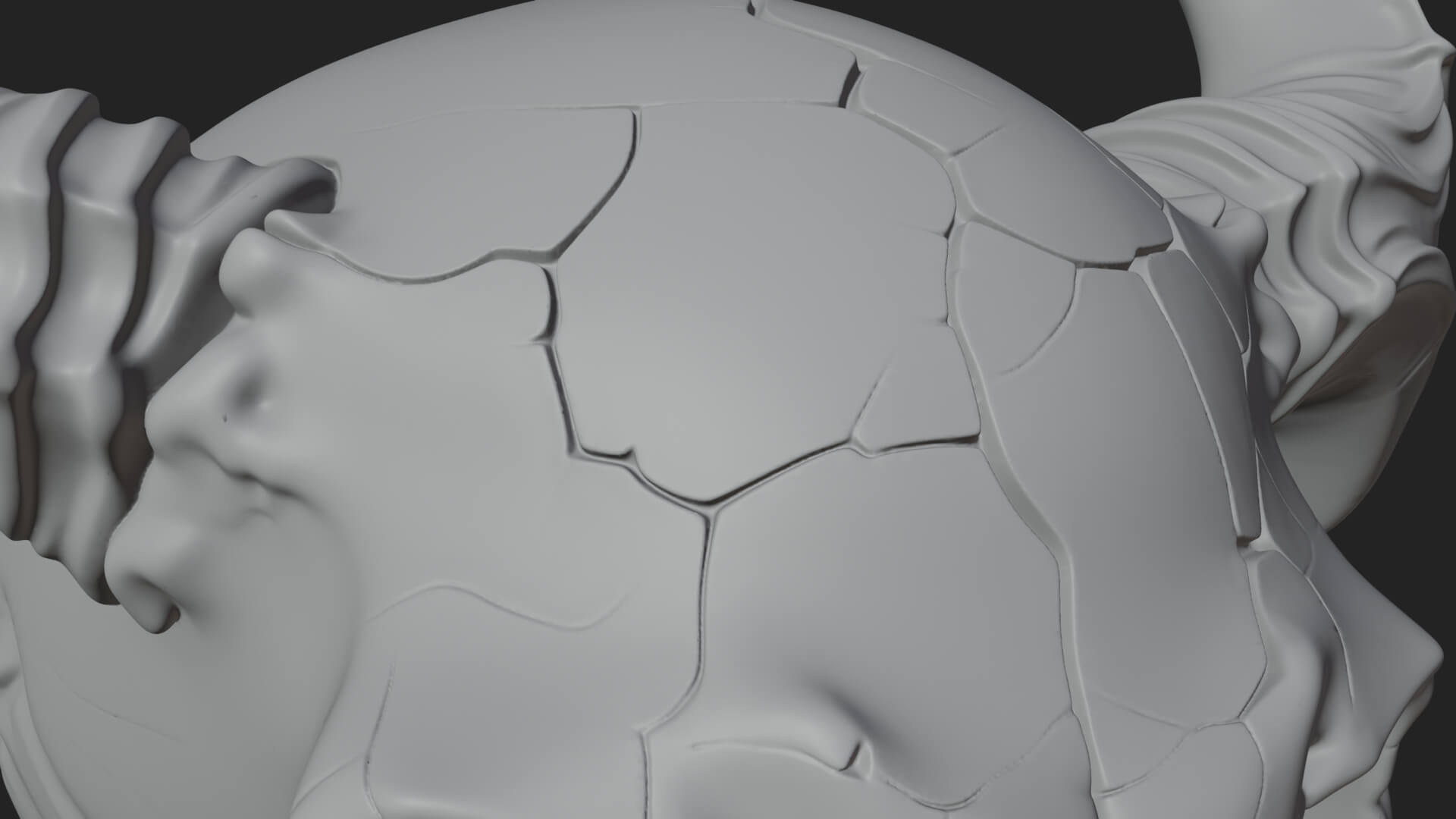 Horned Carved Skull Statue Design 3 3D Print Model 3D Model