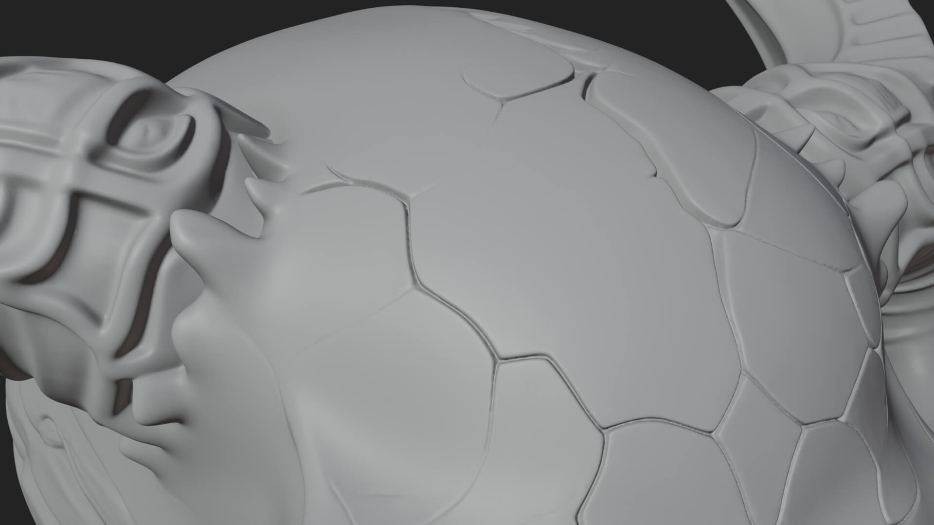 Horned Carved Skull Statue Design 4 3D Print Model 3D Model