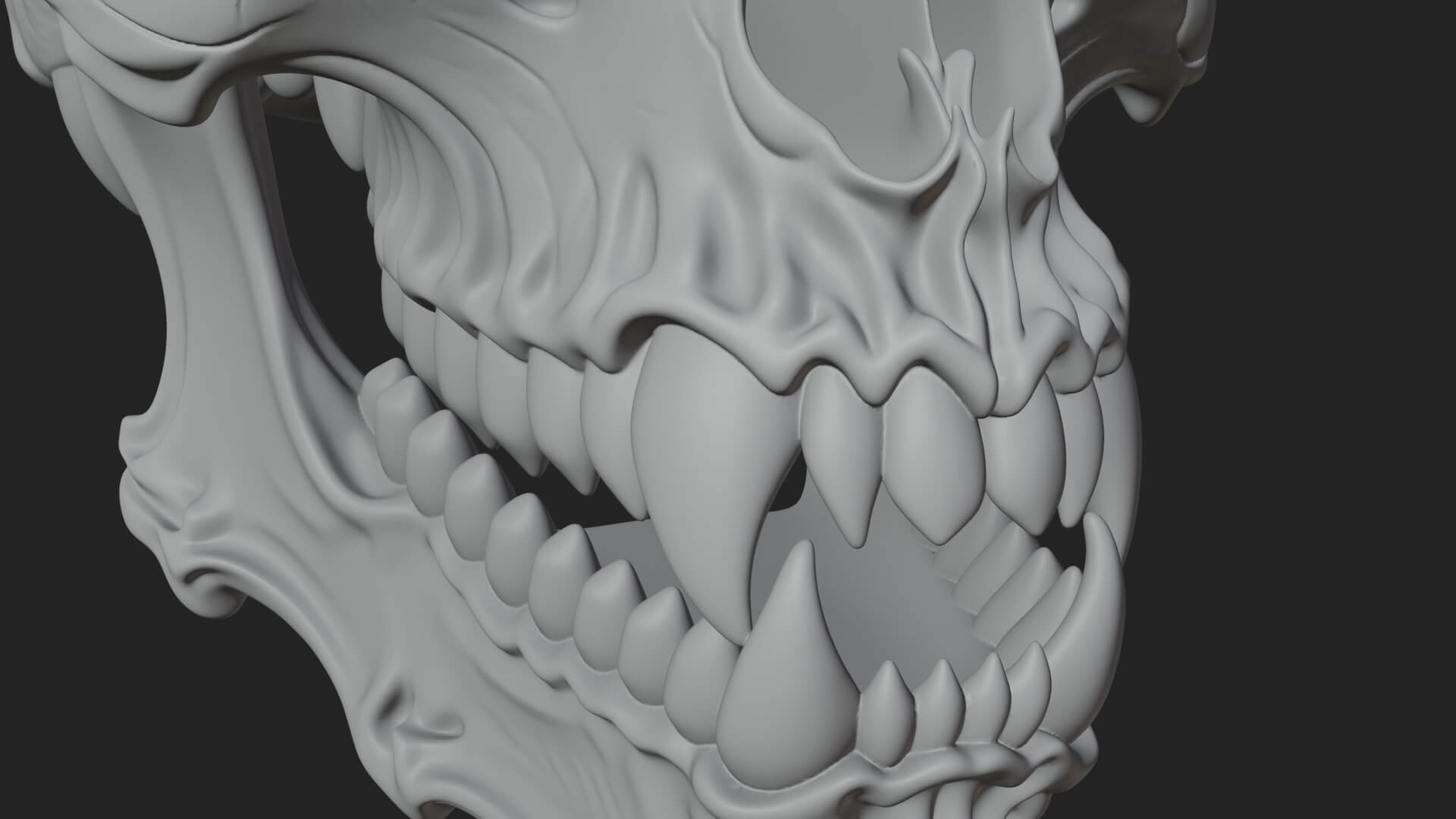 Horned Carved Skull Statue Design 4 3D Print Model 3D Model