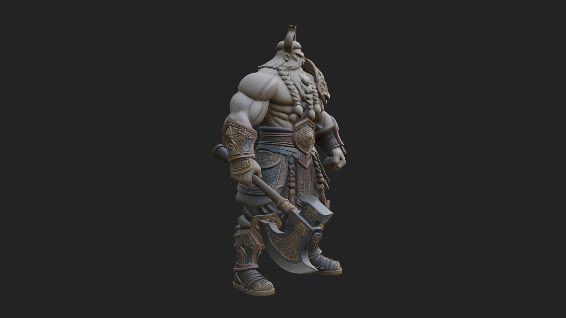 Horned Demon Armored Statue Design 10 3D Print Model 3D Model