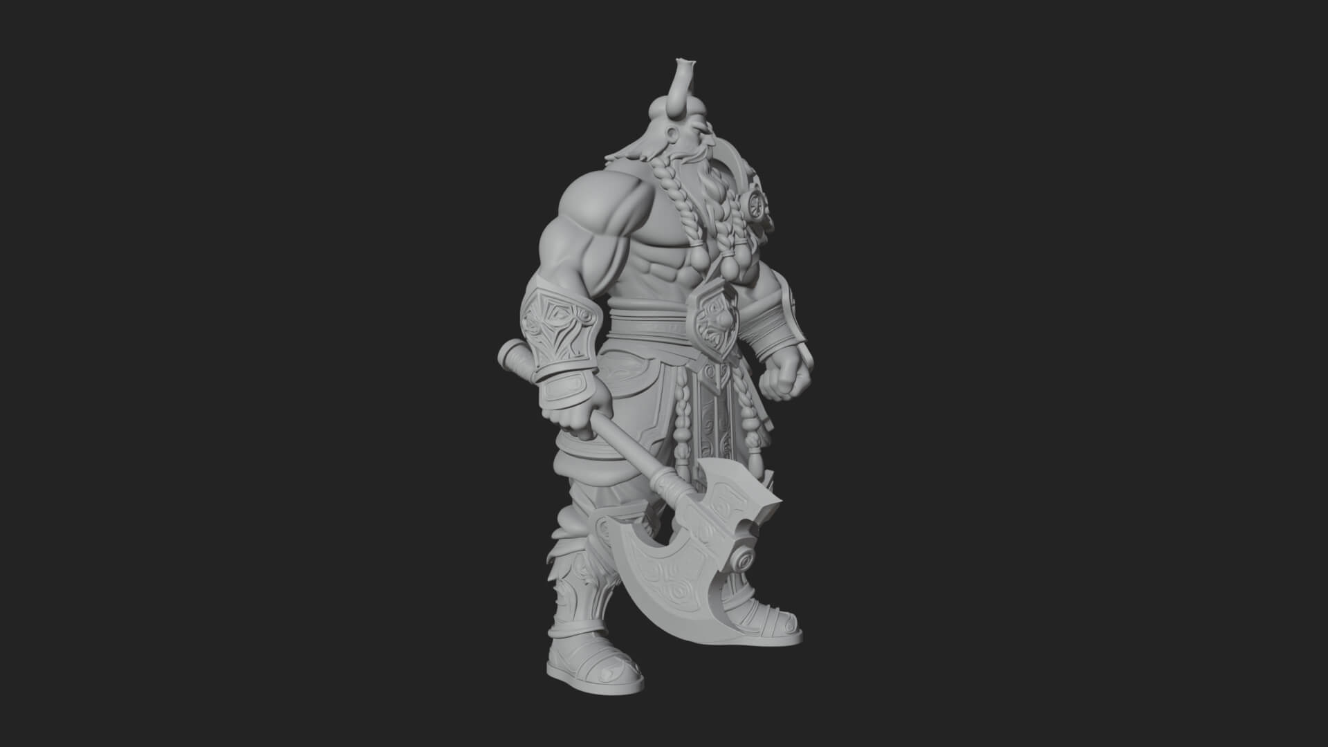 Horned Demon Armored Statue Design 10 3D Print Model 3D Model