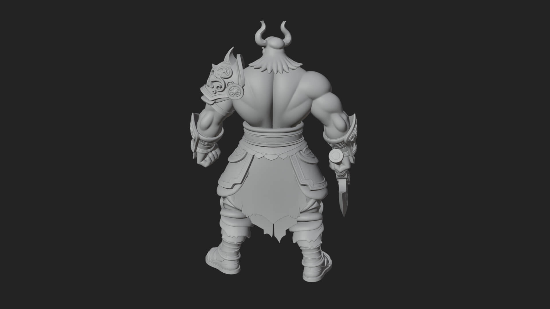 Horned Demon Armored Statue Design 10 3D Print Model 3D Model