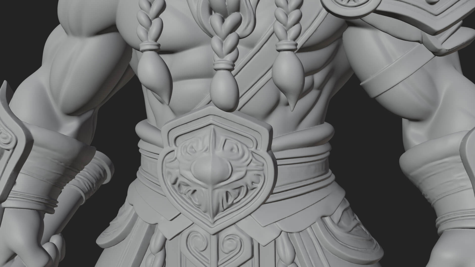 Horned Demon Armored Statue Design 10 3D Print Model 3D Model
