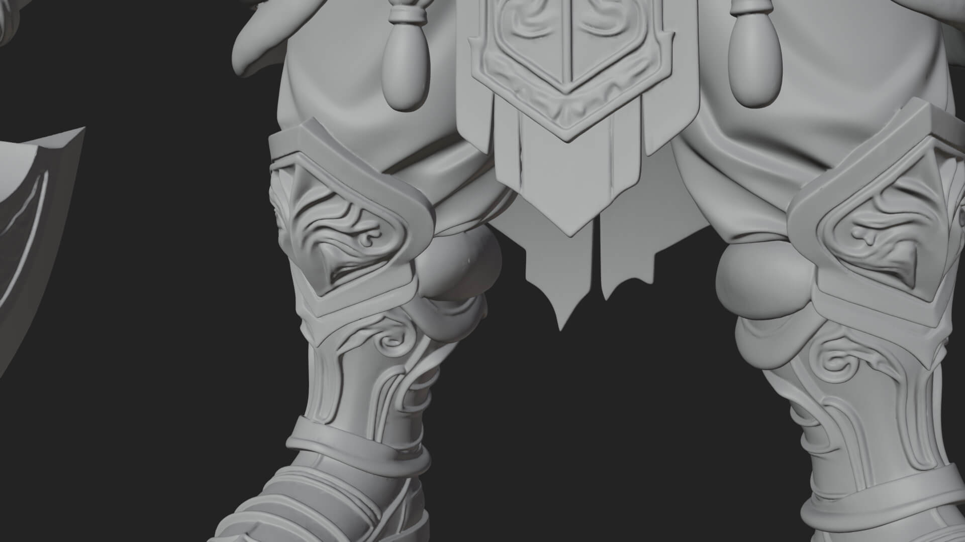 Horned Demon Armored Statue Design 10 3D Print Model 3D Model