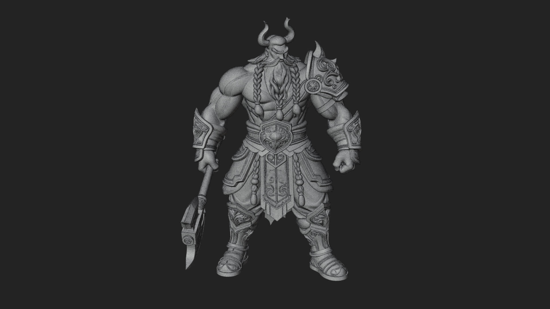 Horned Demon Armored Statue Design 10 3D Print Model 3D Model
