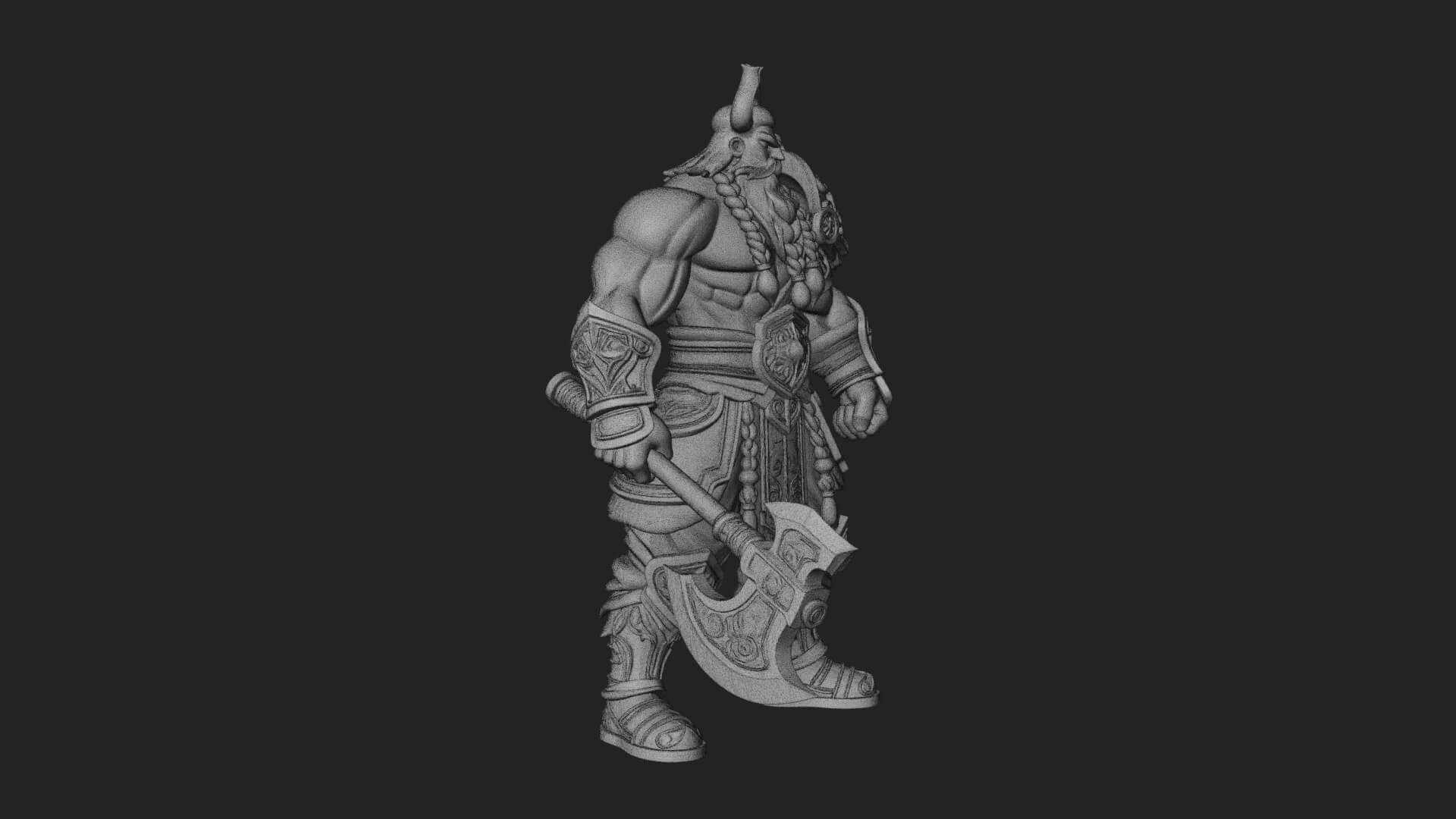 Horned Demon Armored Statue Design 10 3D Print Model 3D Model