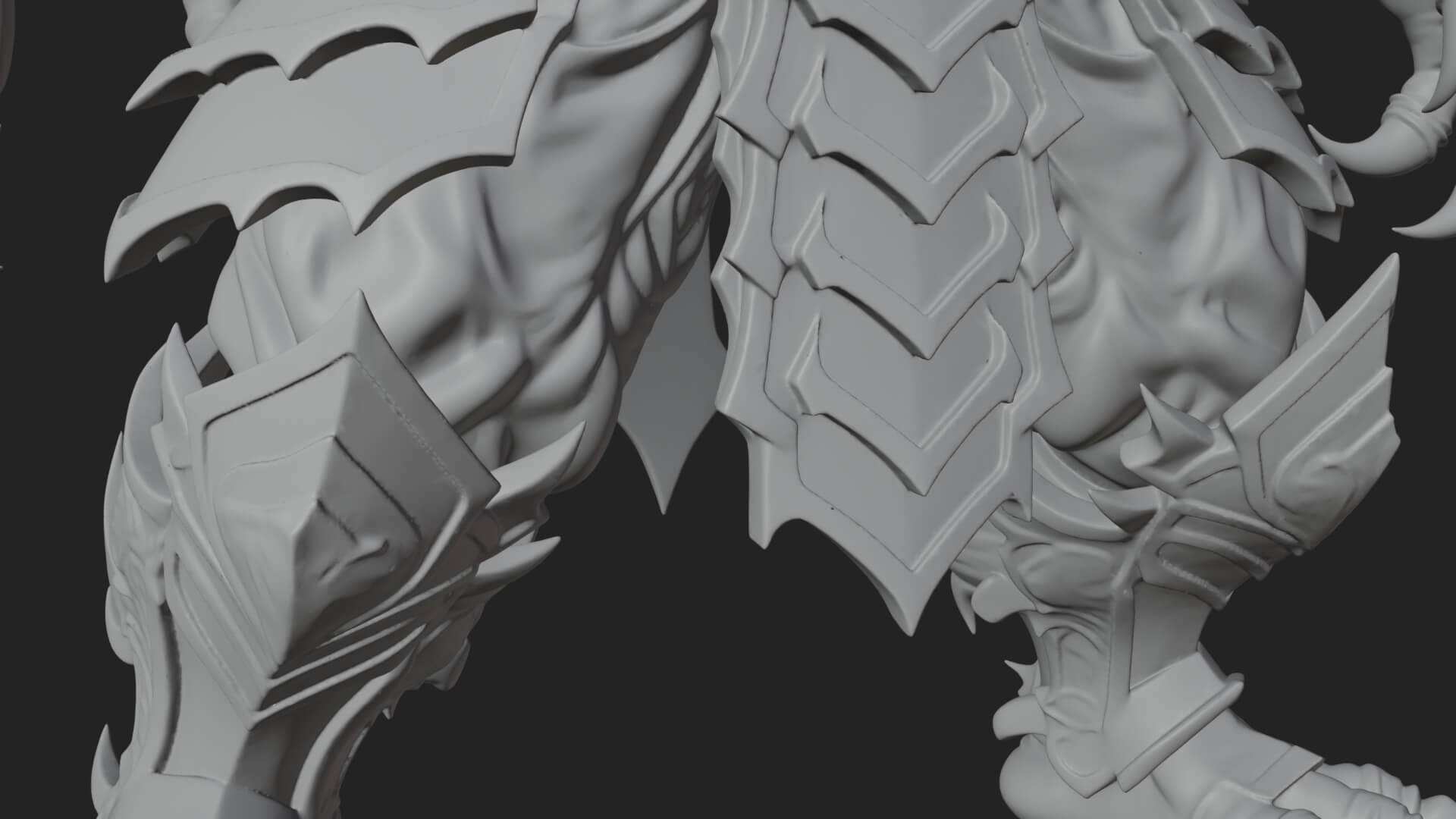 Horned Demon Armored Statue Design 4 3D Print Model 3D Model