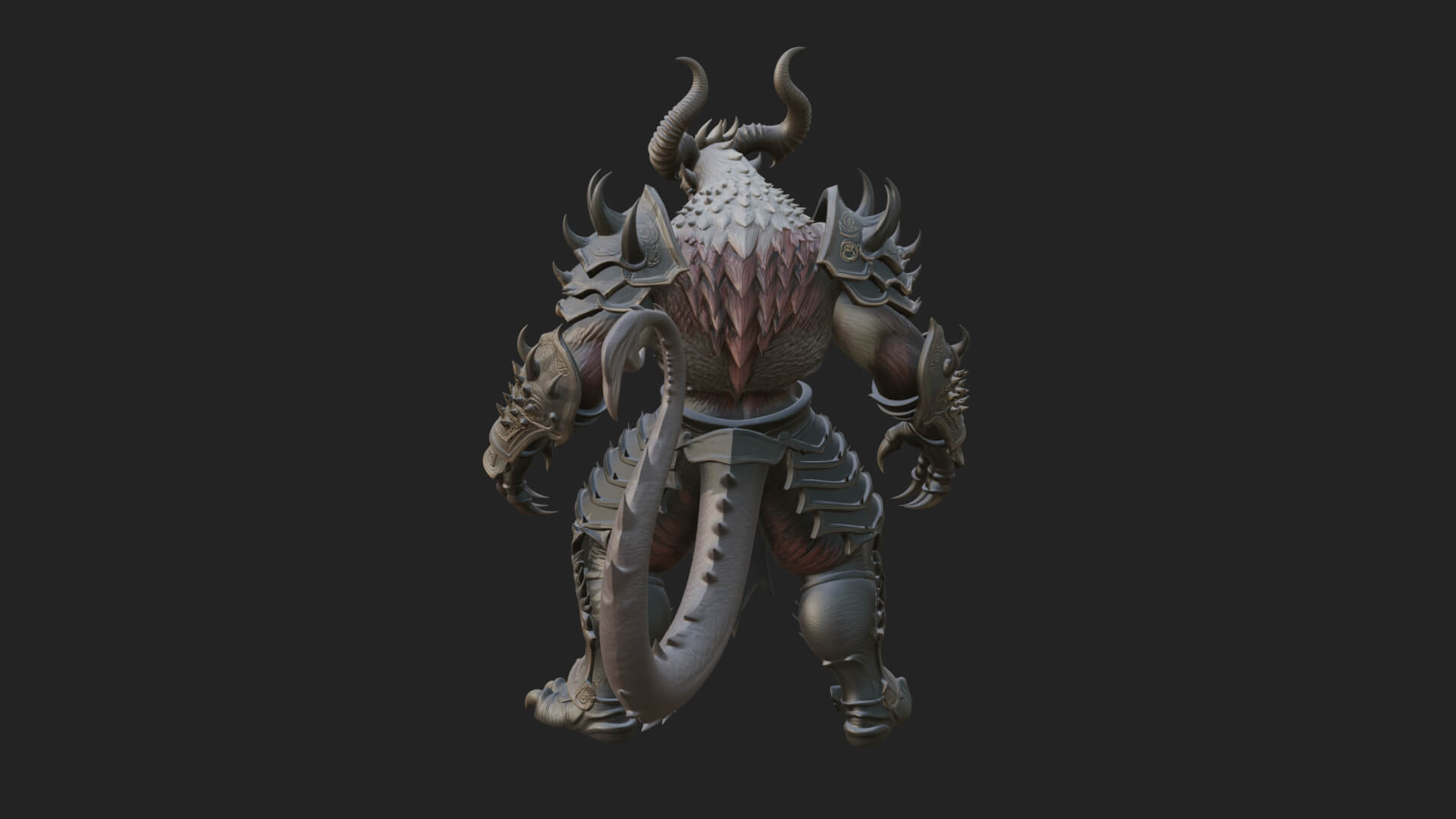 Horned Demon Armored Statue Design 5 3D Print Model 3D Model