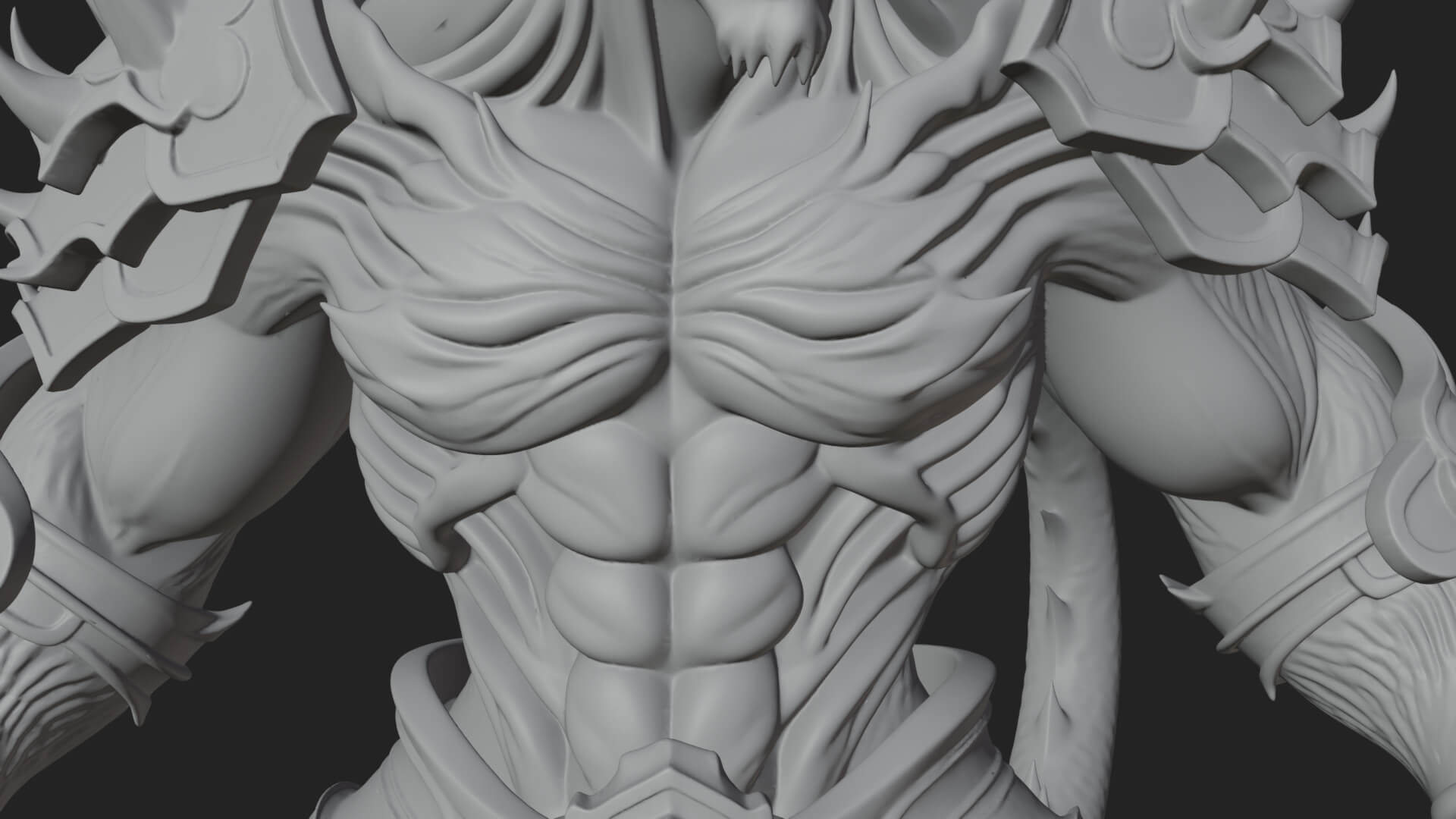 Horned Demon Armored Statue Design 5 3D Print Model 3D Model