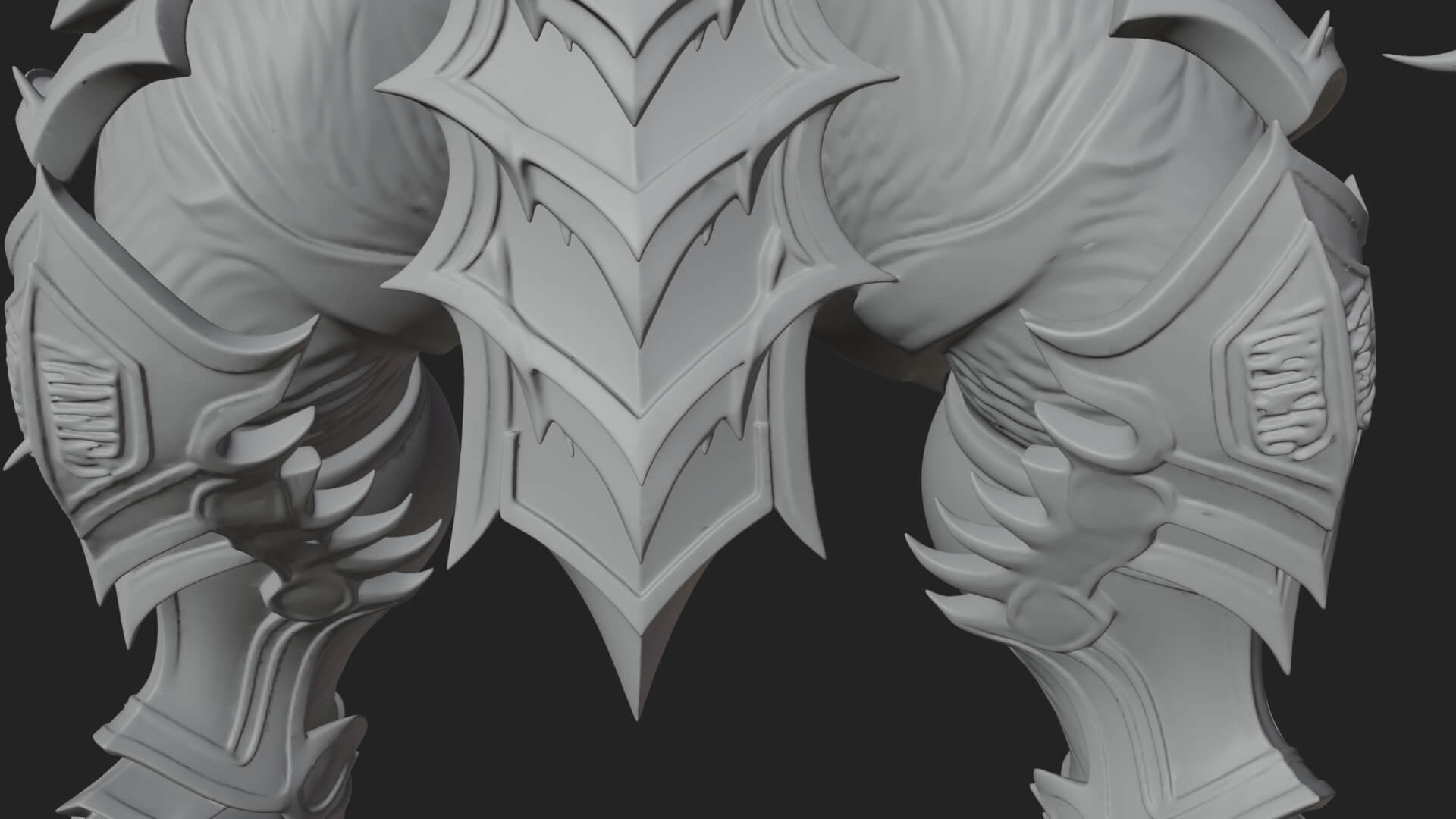 Horned Demon Armored Statue Design 5 3D Print Model 3D Model